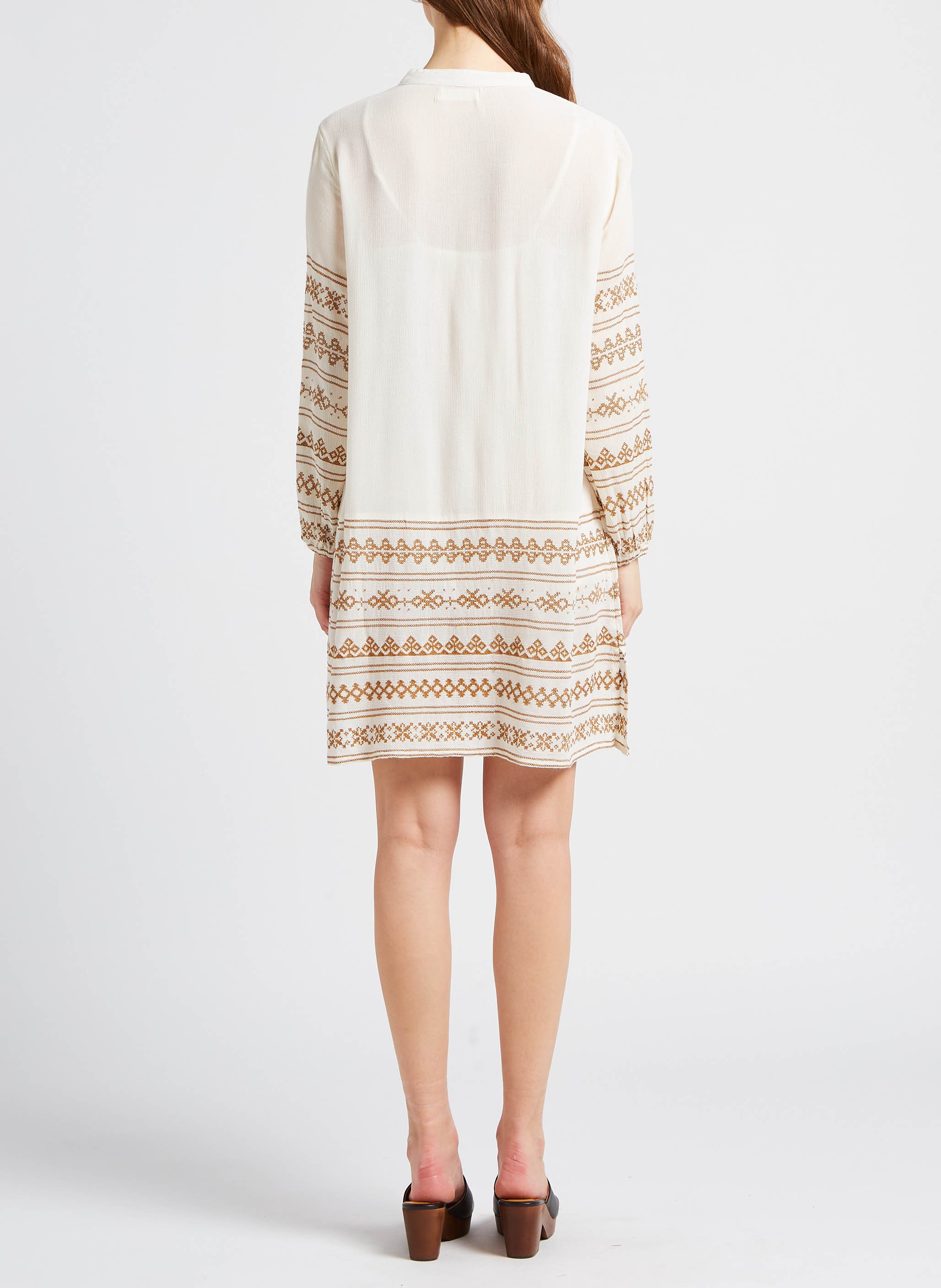 Short dress with mandarin collar MAISON HOTEL White