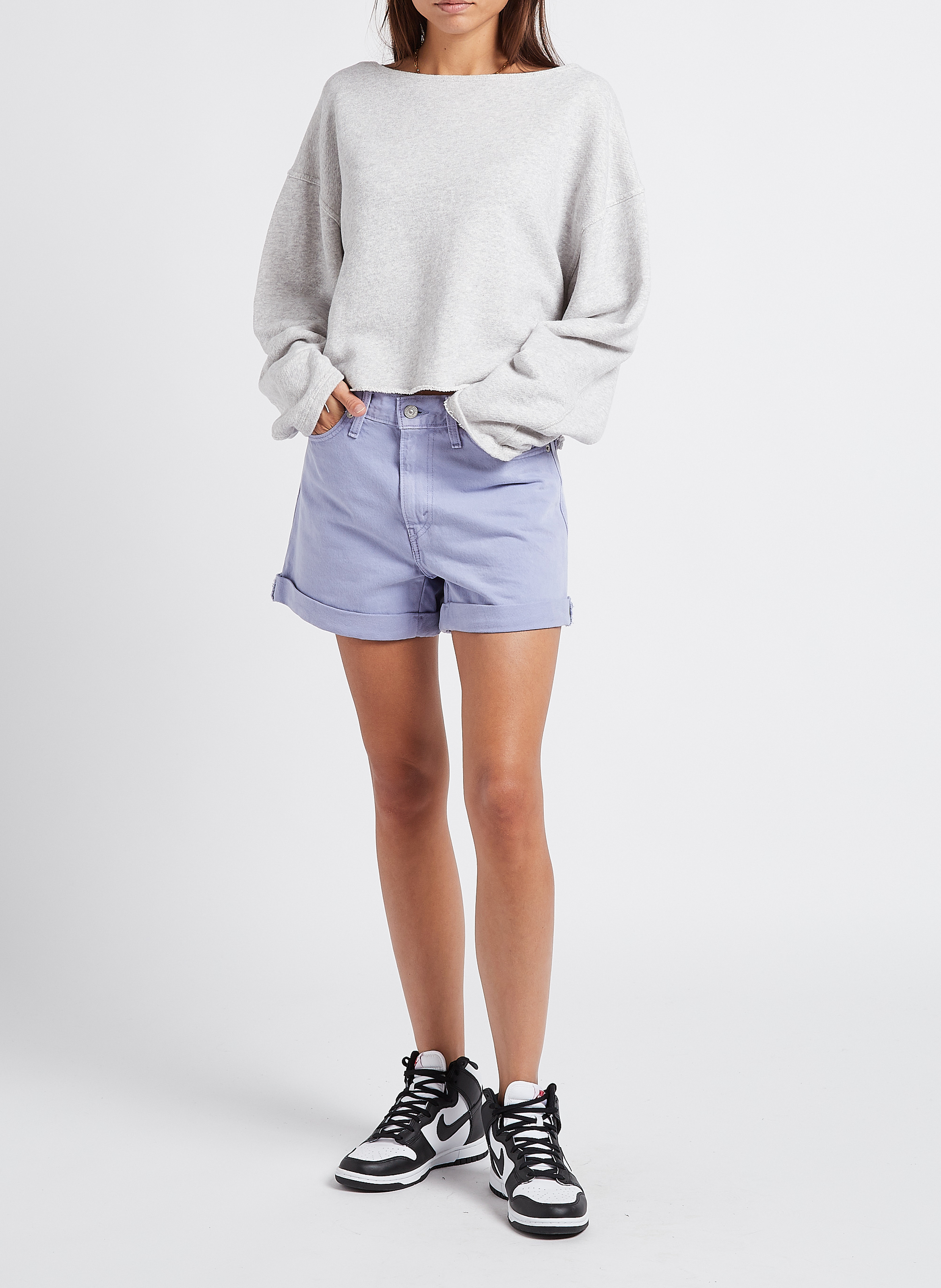 Sweatshirt aus Bio-Baumwolle mit U-Boot-Ausschnitt AMERICAN VINTAGE Grau