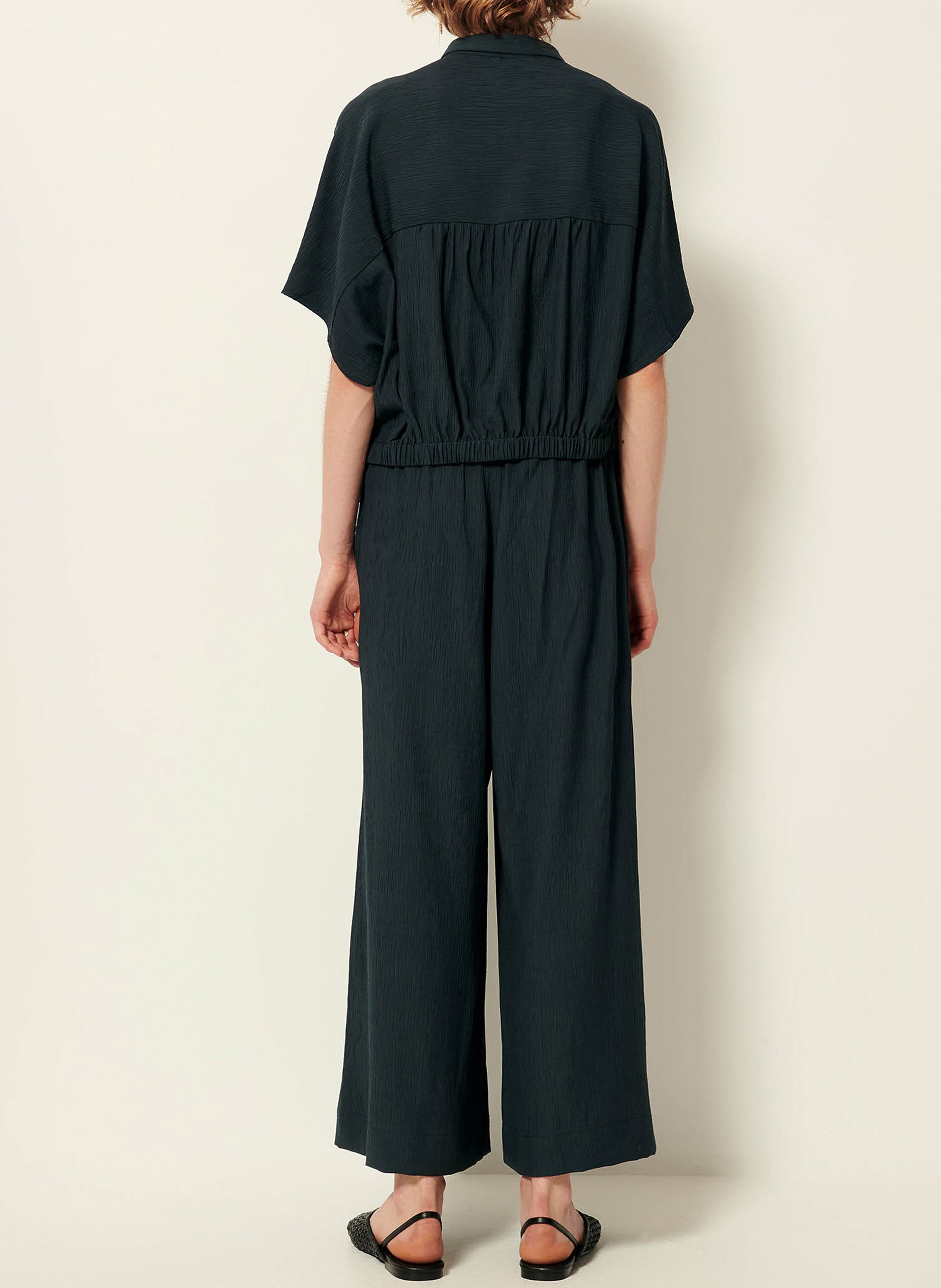 Pantalon large 7/8ème en linon antique SESSUN Vert