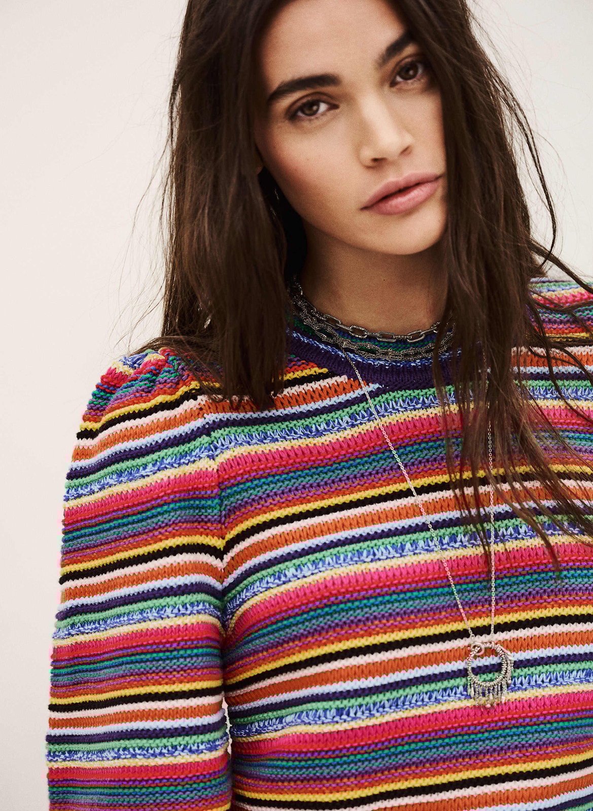 Pull col rond en coton BA&SH Multicolore