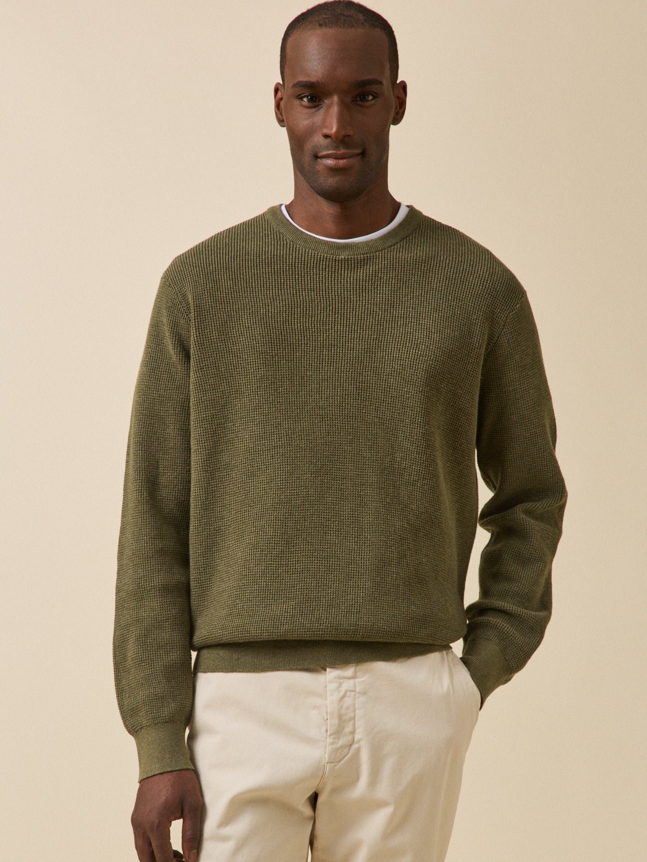 Pull  maille gaufrée CYRILLUS Vert