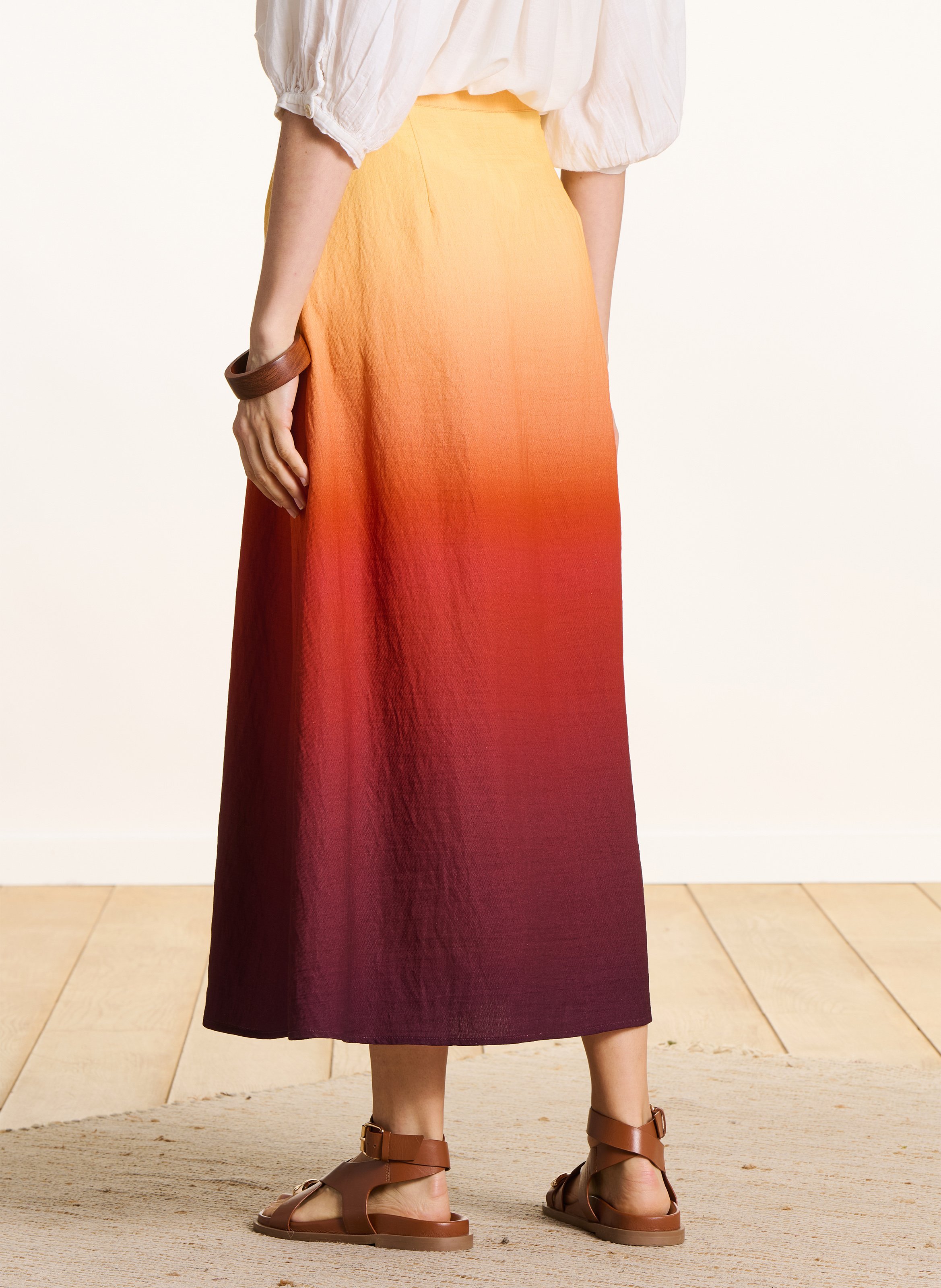 Jupe midi  à imprimé tie and dye LA FEE MARABOUTEE Multicolore