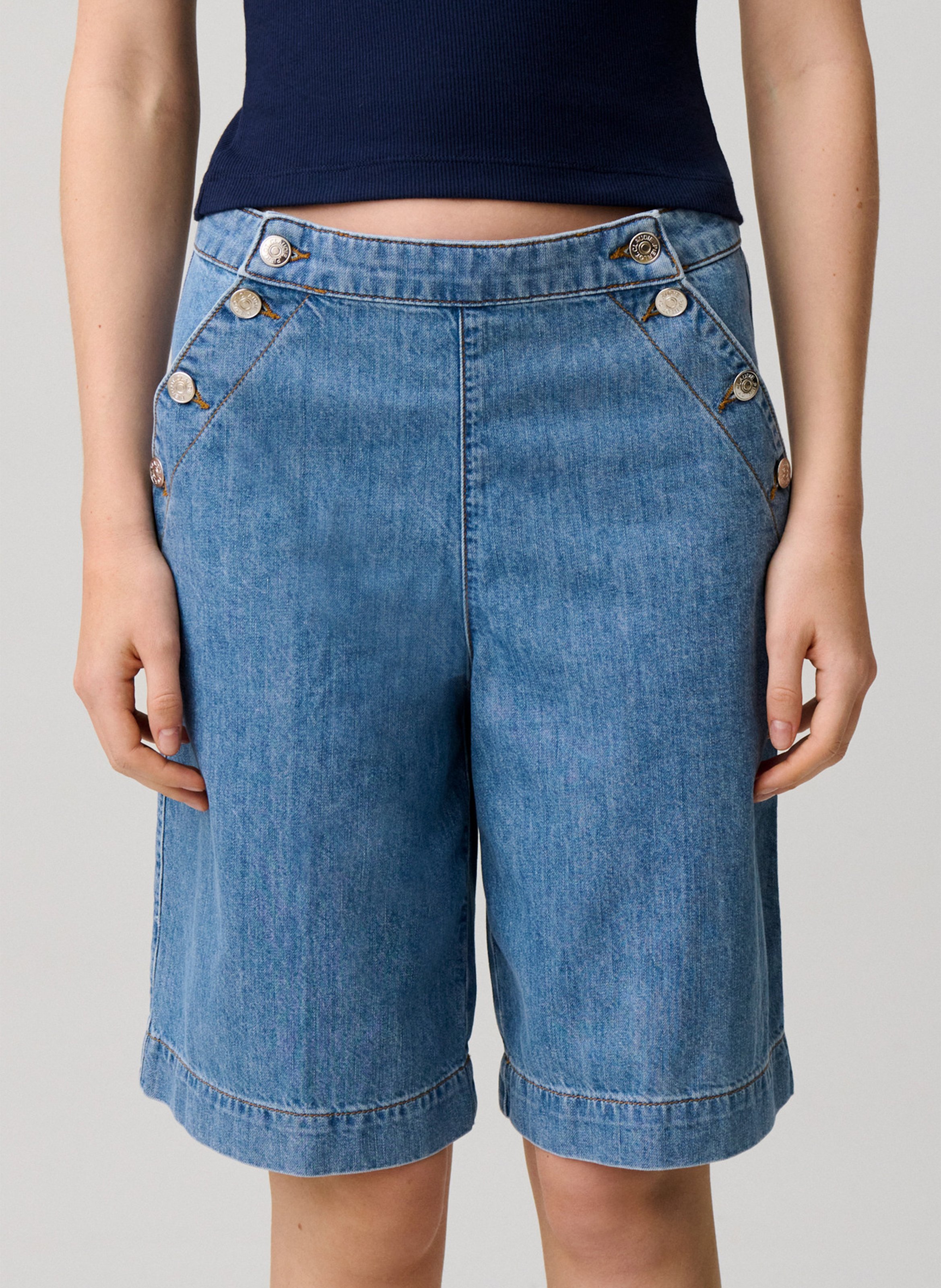 Bermuda droit en coton CLAUDIE PIERLOT Bleu