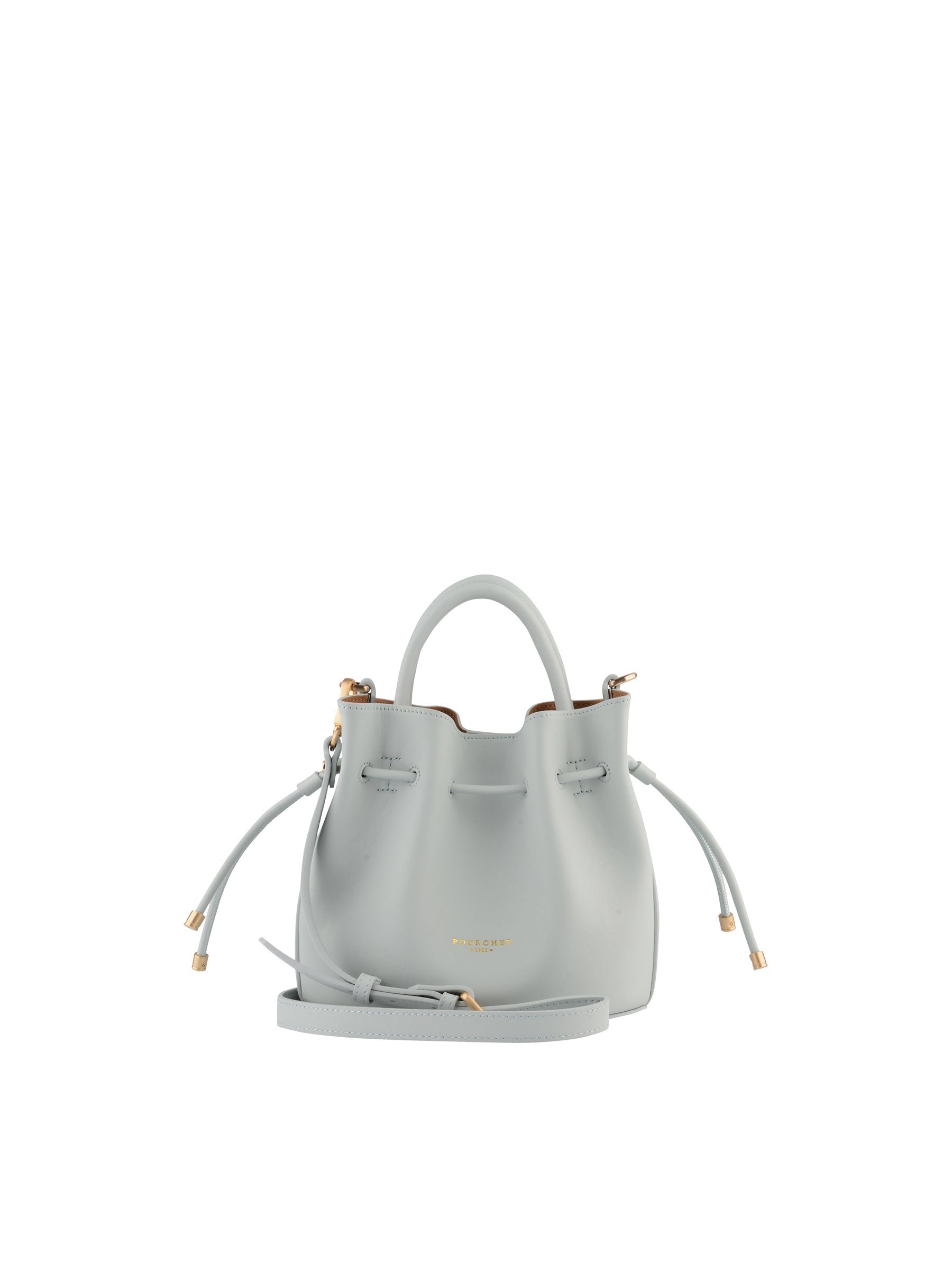 Calfskin leather handbag POURCHET Blue