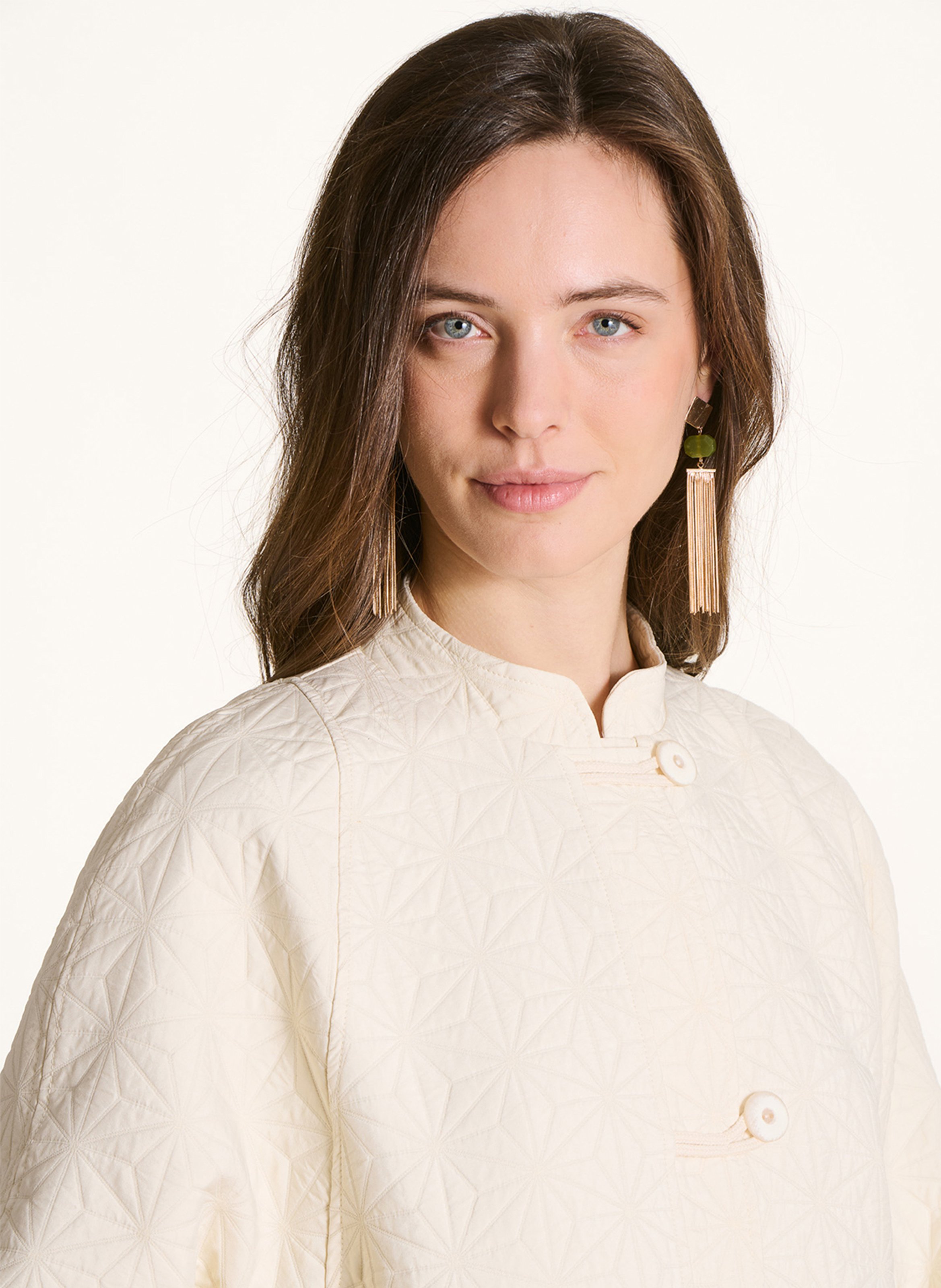 Manteau oversize en jacquard LA FEE MARABOUTEE Blanc