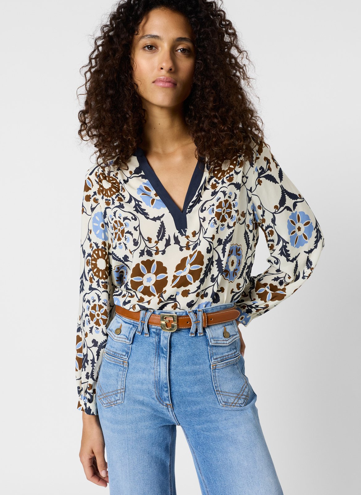 Blouse droite imprimée GERARD DAREL Beige