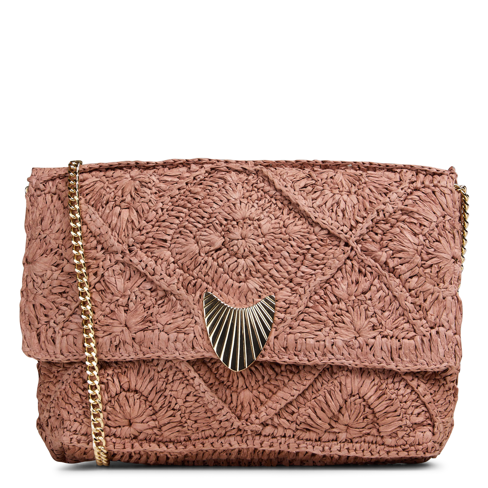 Avondclutch van riet MAISON 123 Roze