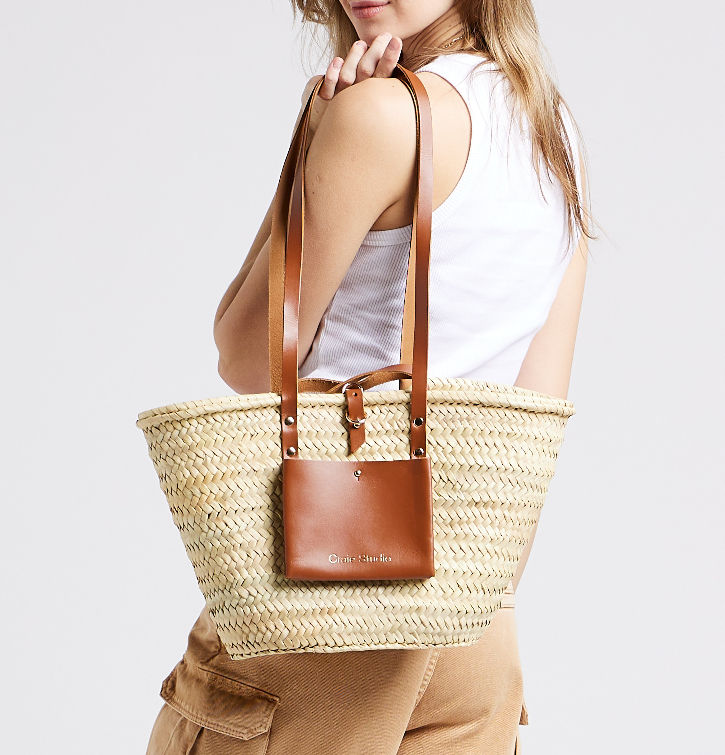 Panier tressé en doum CRAIE STUDIO Marron