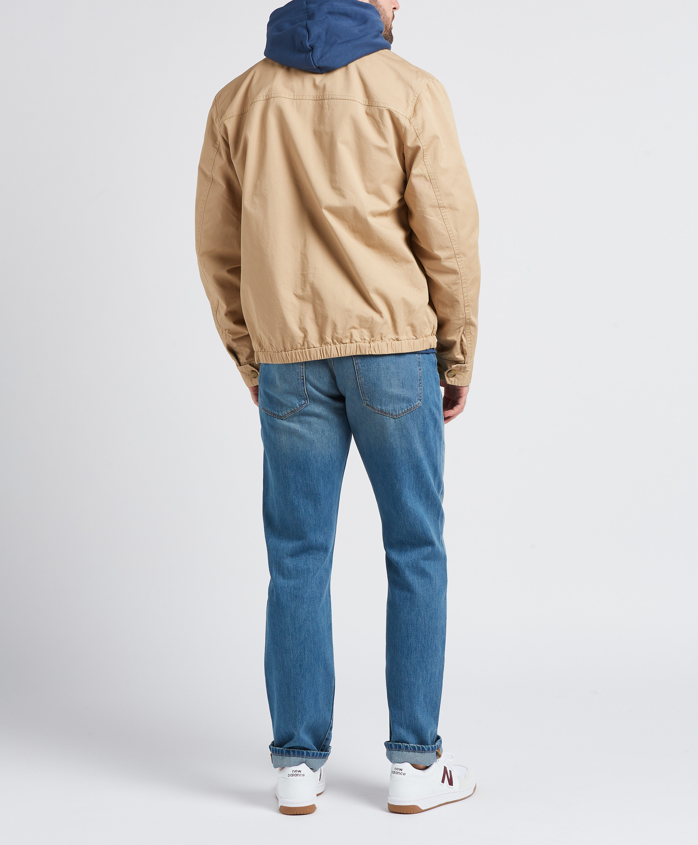 Coupe-vent droit brodé à col classique en coton GANT Beige