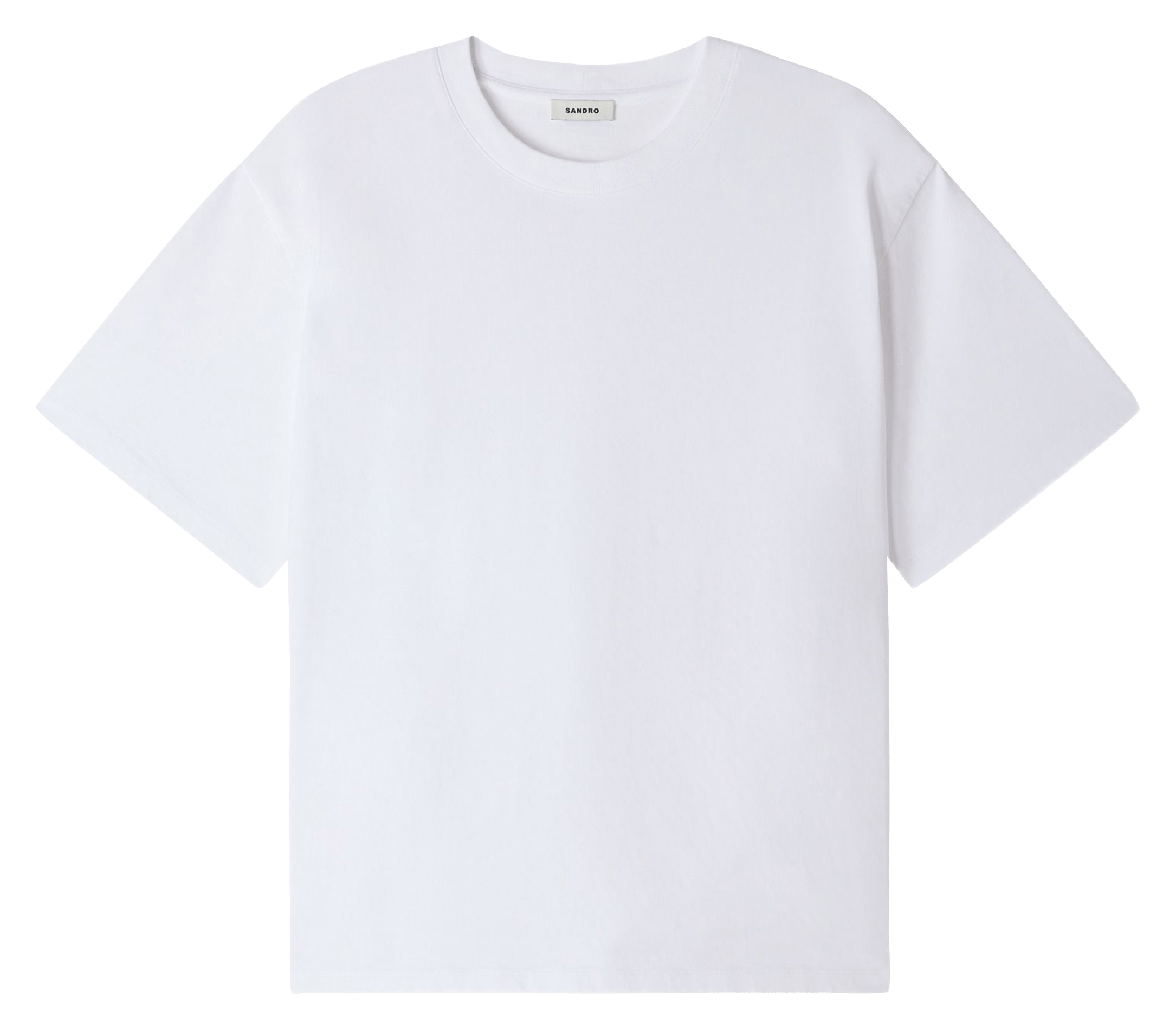 Gerades einfarbiges T-Shirt SANDRO Weiss