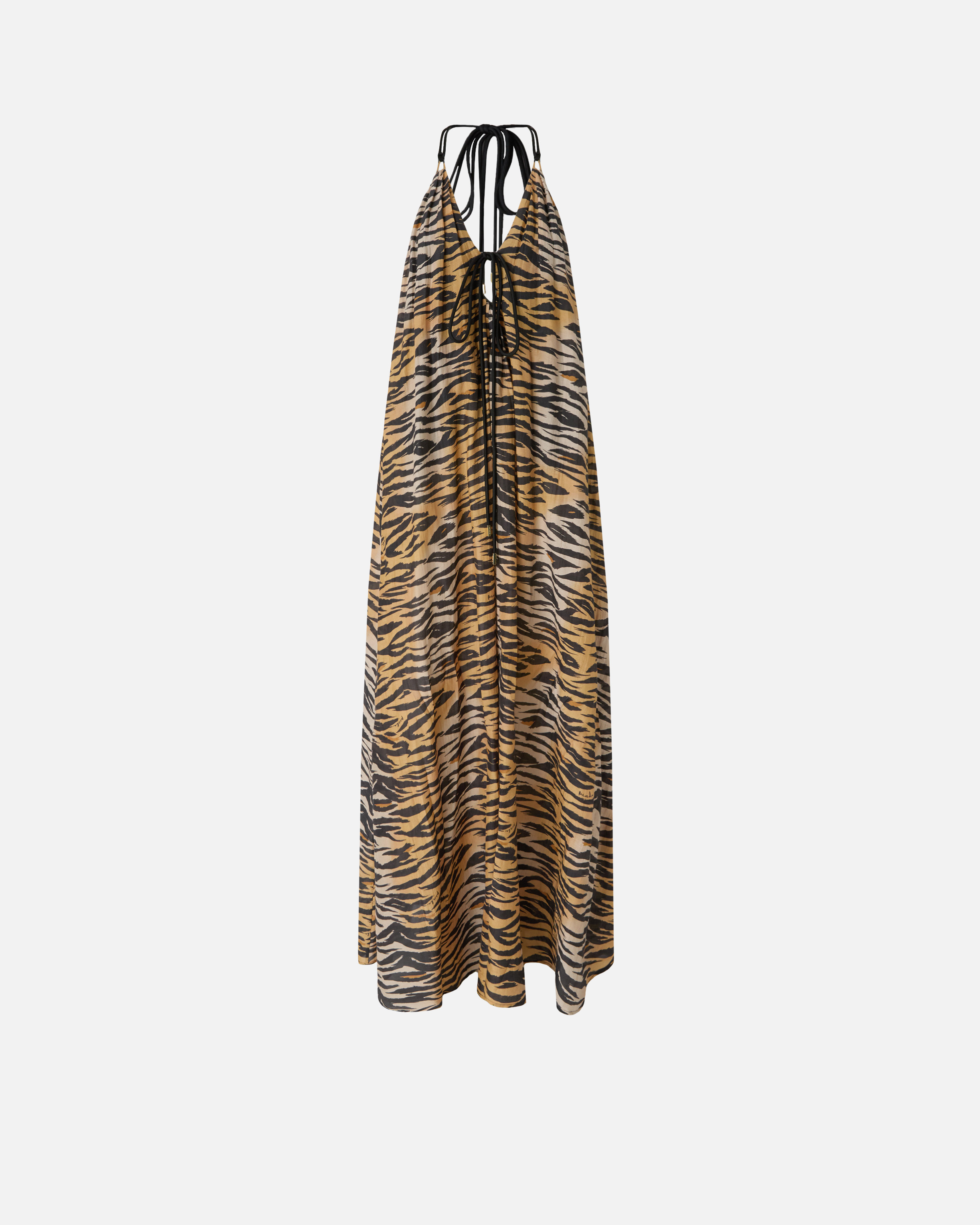 Long dress with halter neckline and animal print PINKO Multicolored