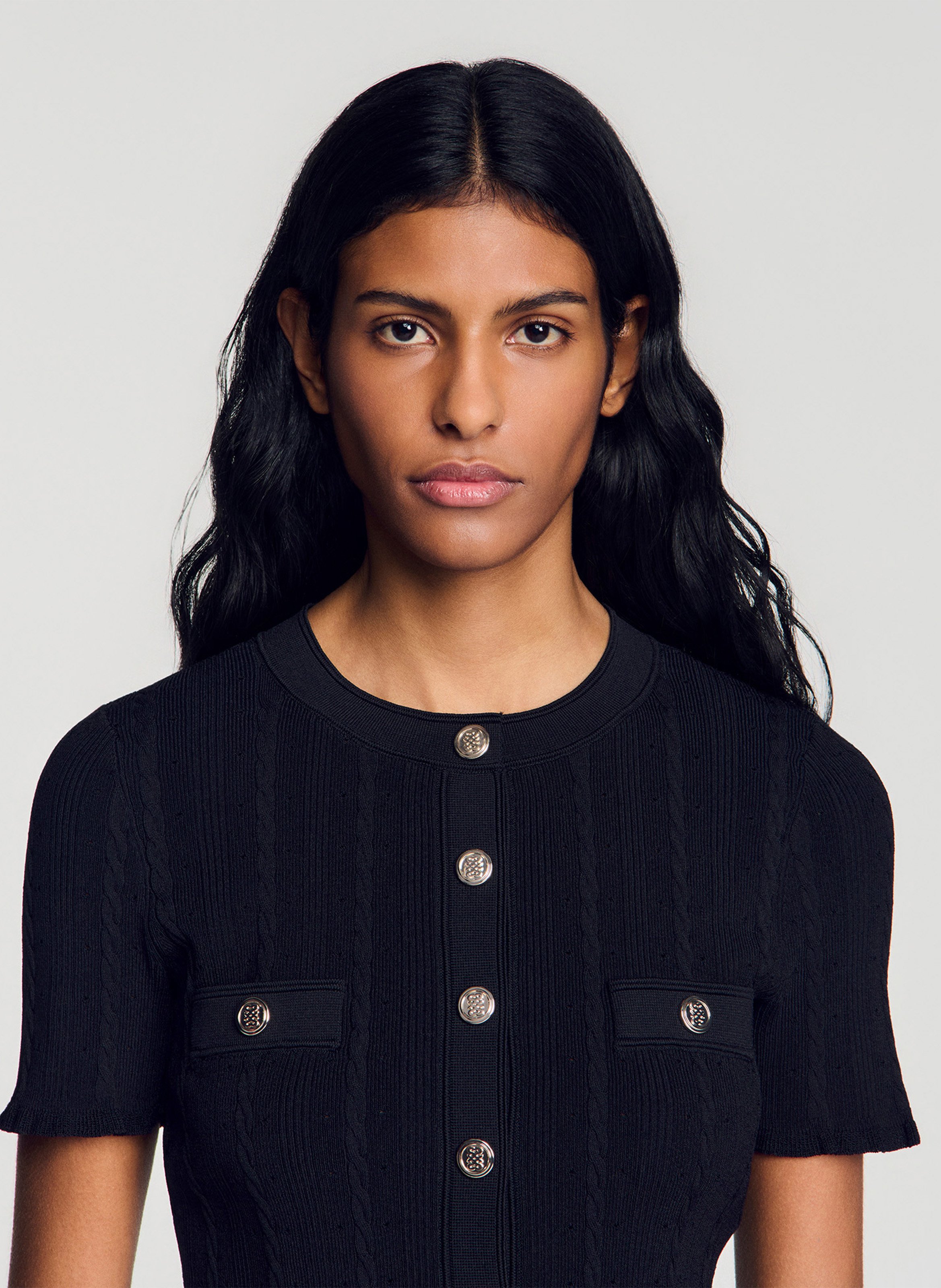 Vest met ronde hals SANDRO Zwart