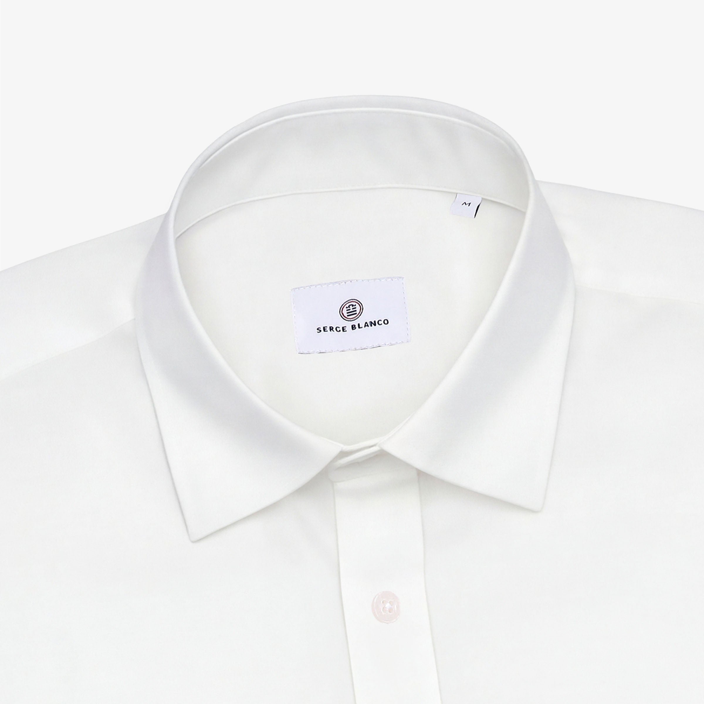 Chemise manches longues en coton avec poche poitrine blanche SERGE BLANCO Blanc
