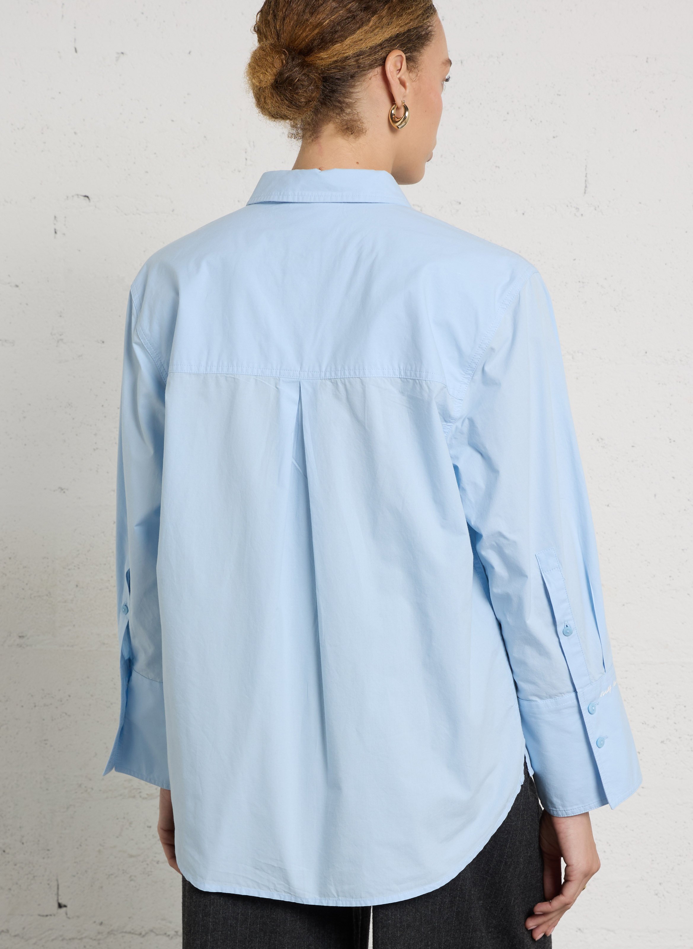 Straight shirt with textures FABIENNE CHAPOT Blue