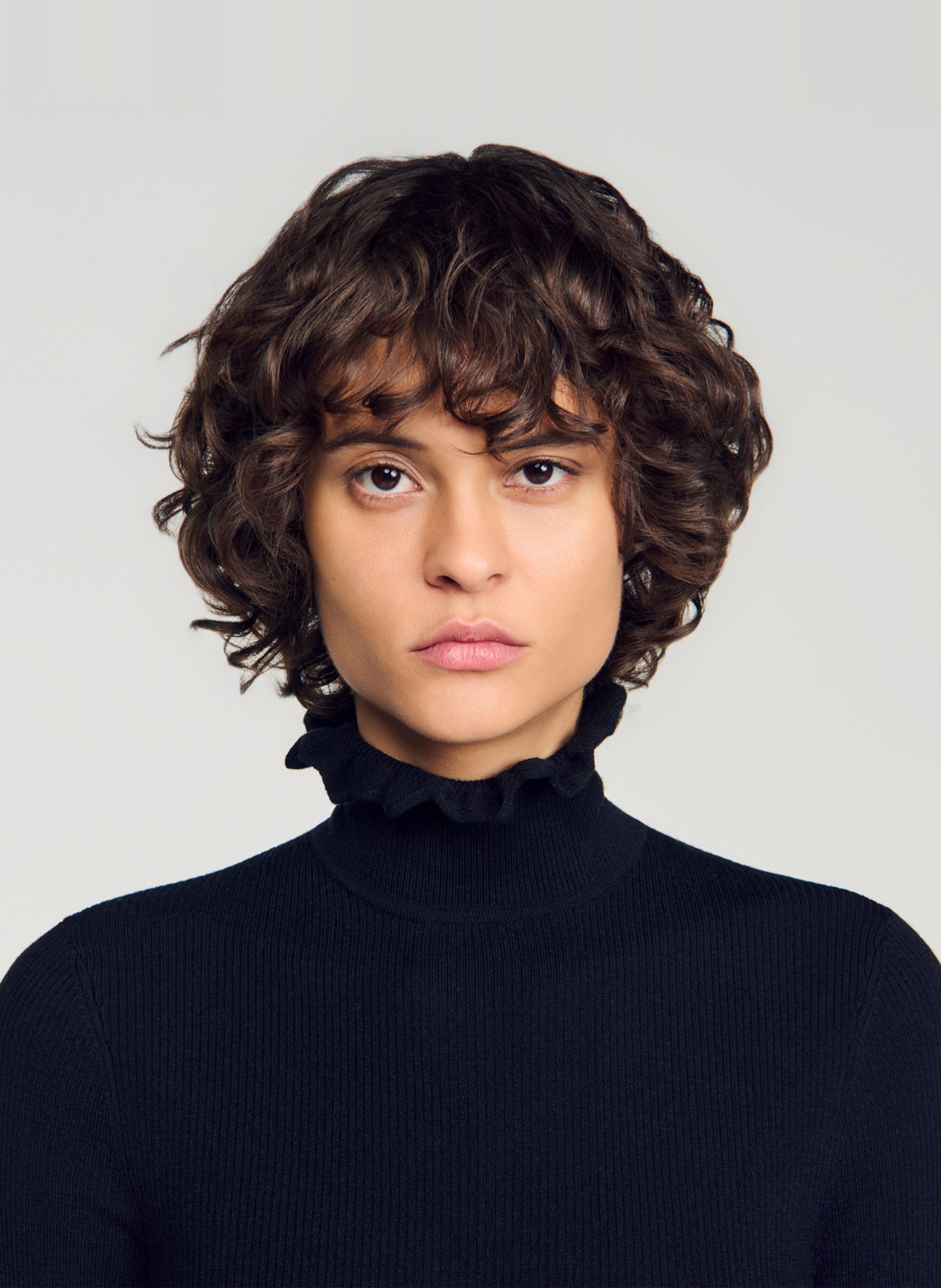 Pull moulant en laine mélangée SANDRO Noir