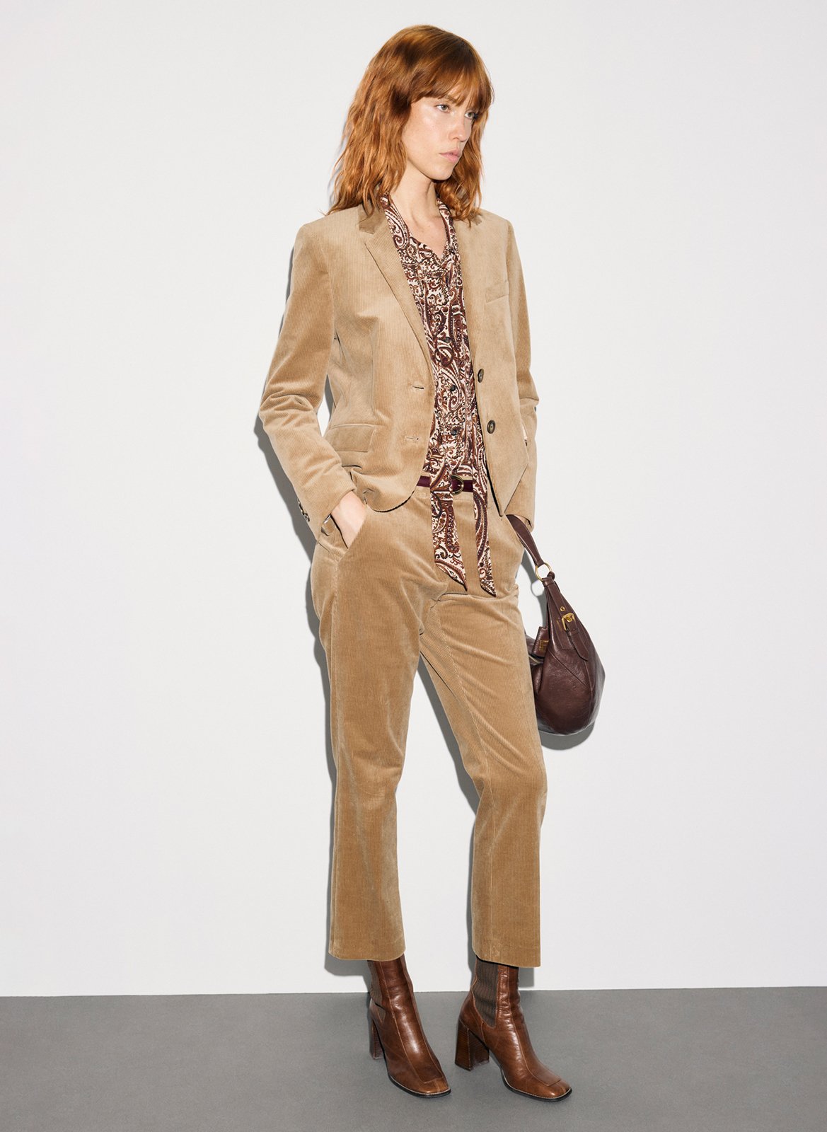 Pantalon droit en coton mélangé GERARD DAREL Marron
