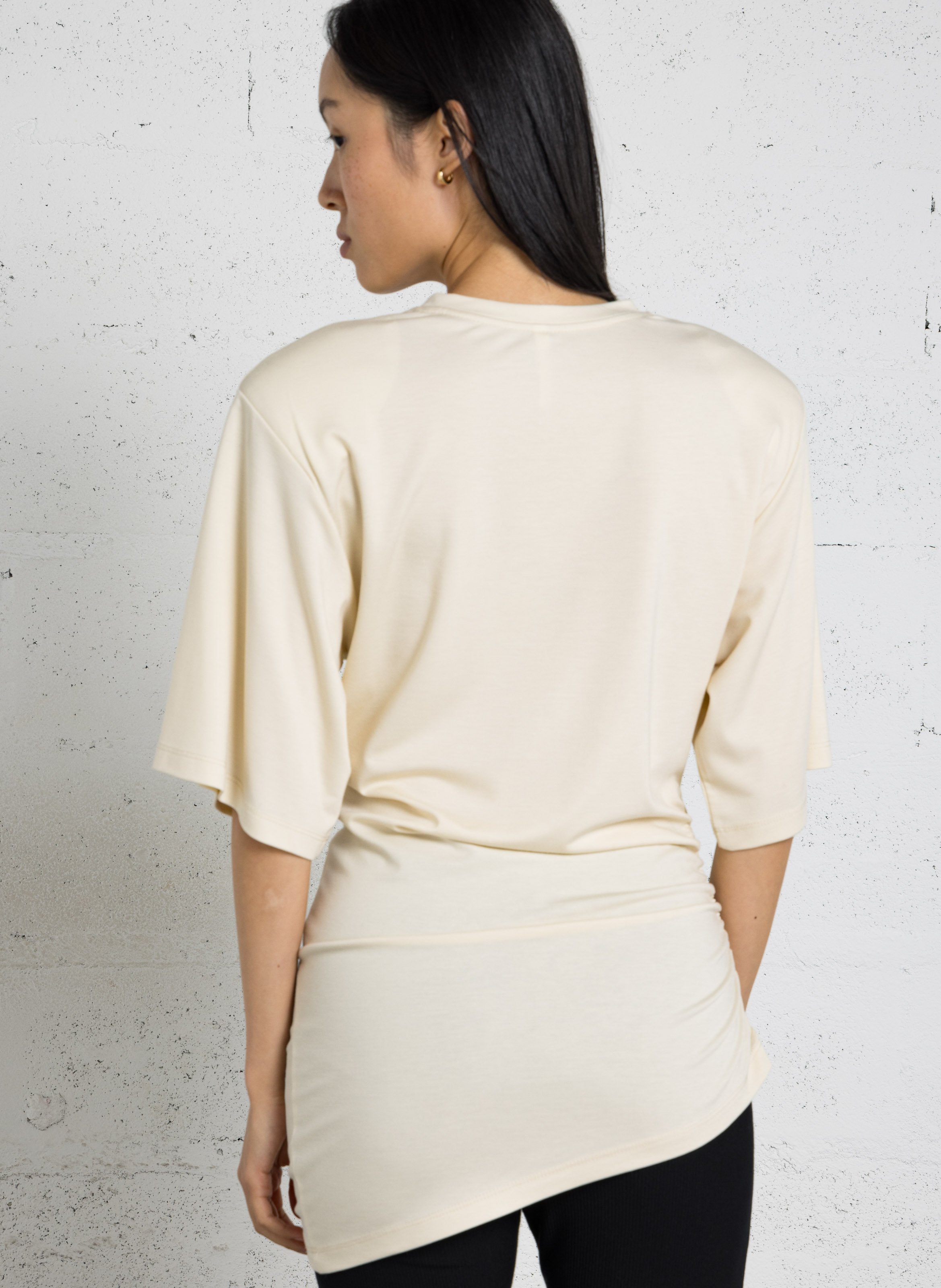 T-shirt long manches courtes froncé IMPERIAL Beige