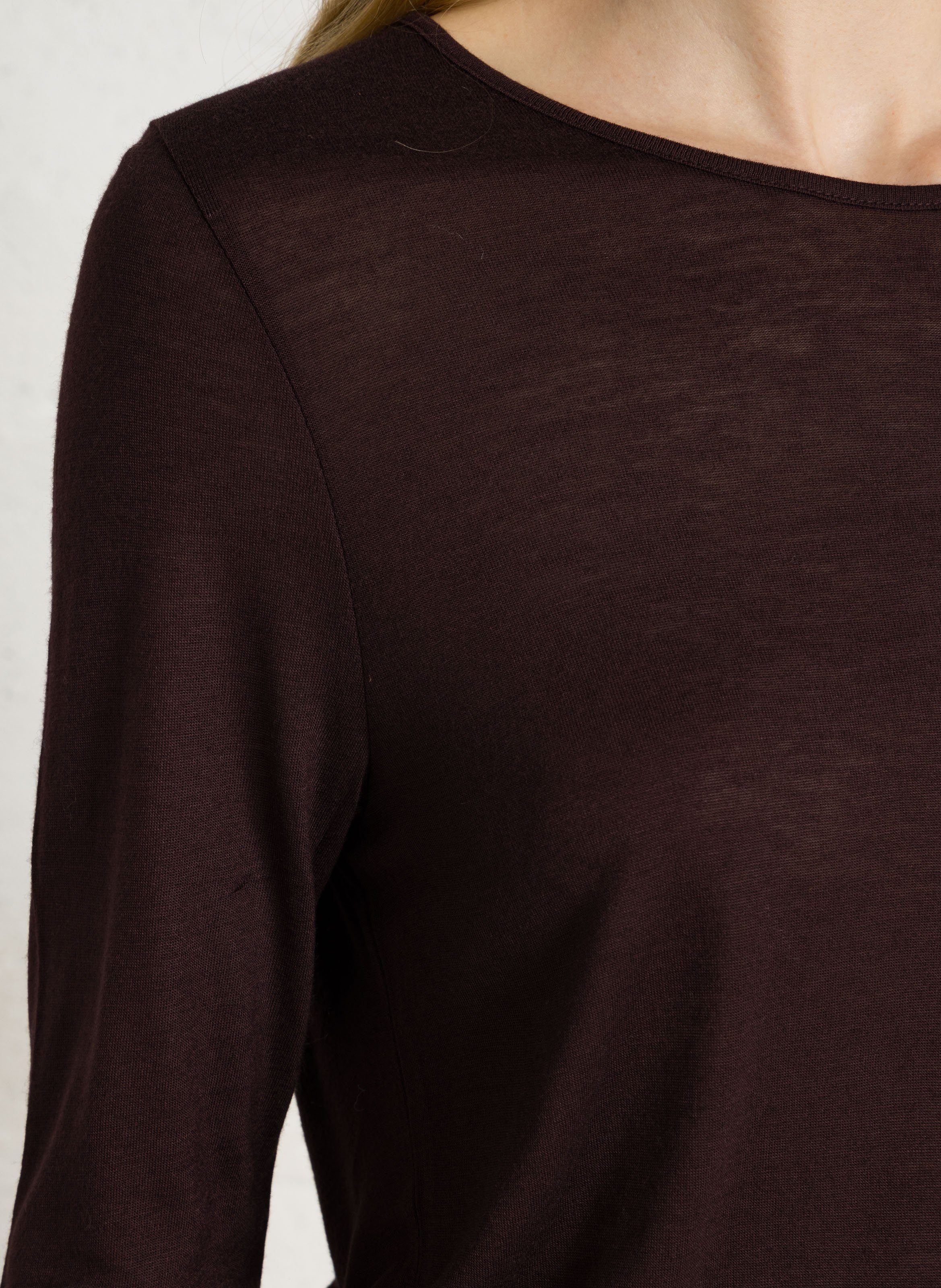 Tee-shirt droit fluide manches longues SUD EXPRESS Marron