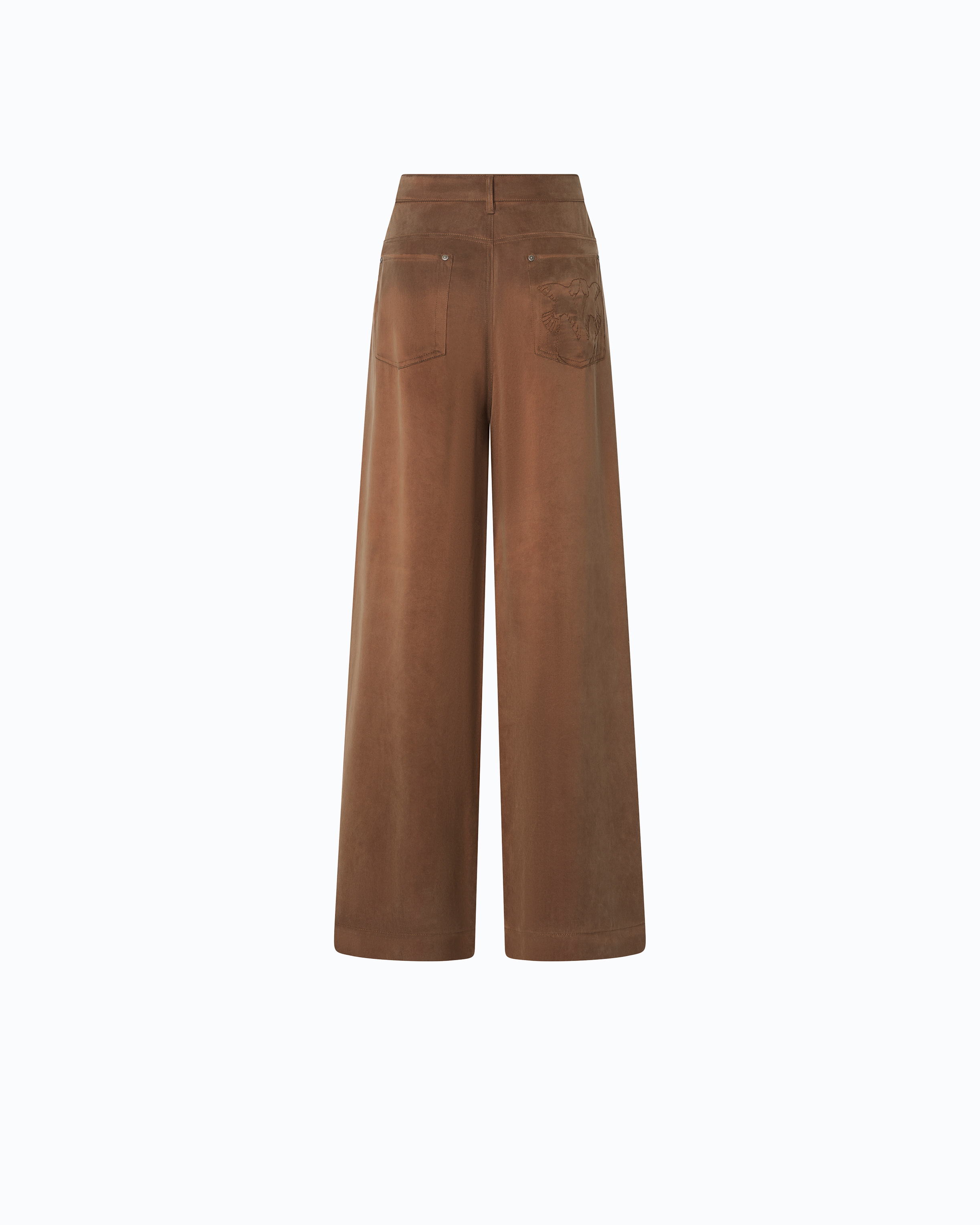 Peach-skin twill palazzo trousers | Brown PINKO Women