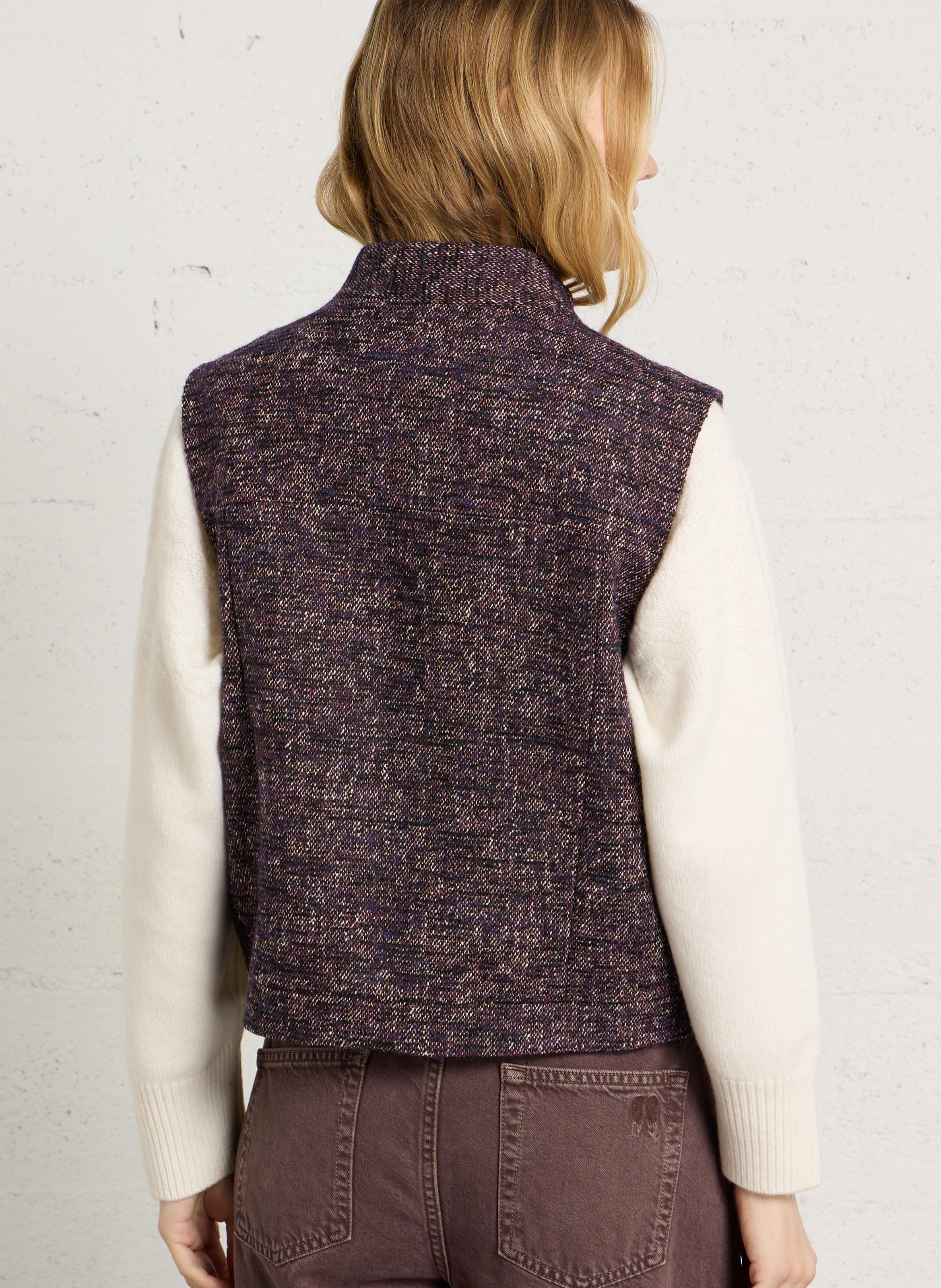 Veste sans manches droite à col montant MAISON 123 Violet