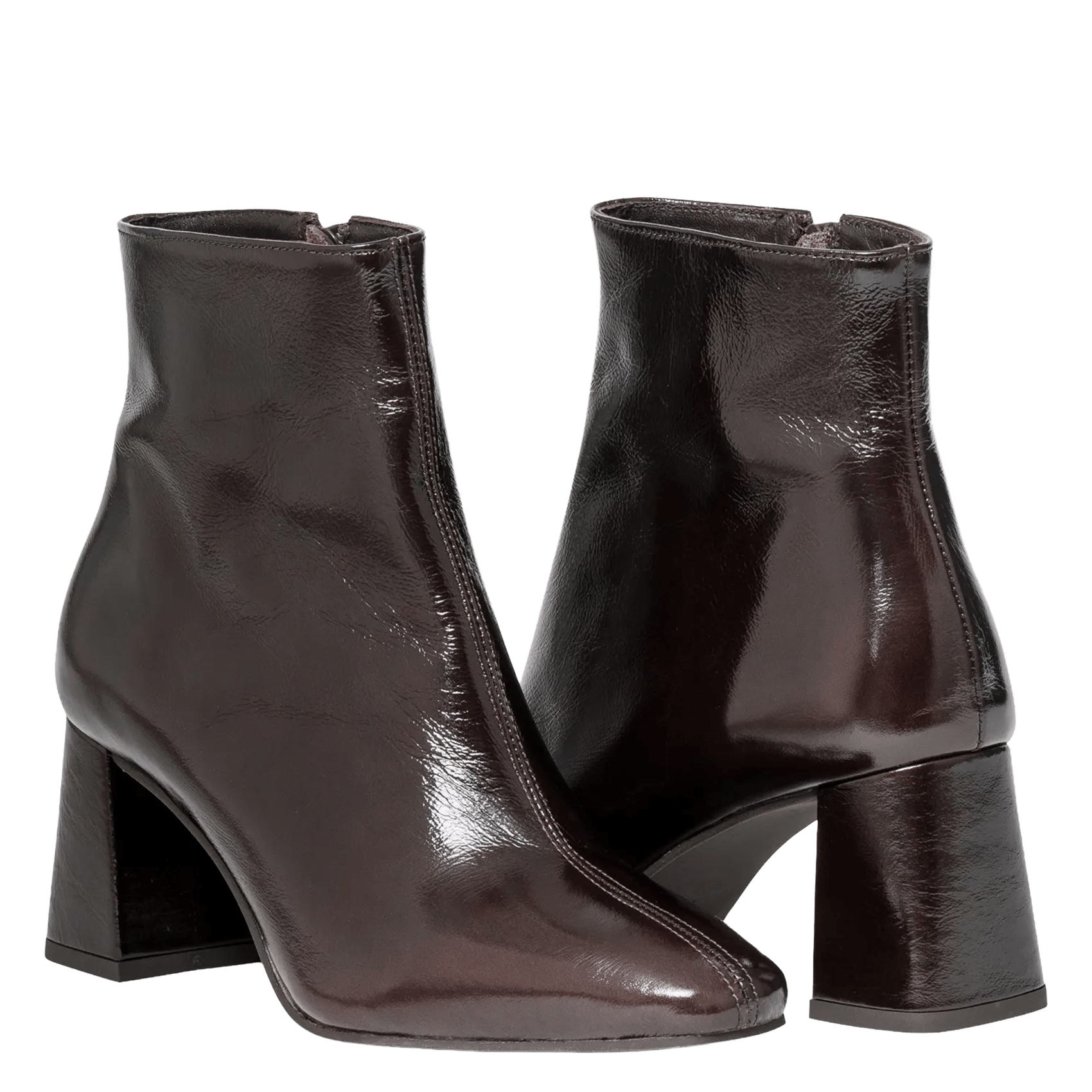 Bottines vernis en cuir BOCAGE Marron