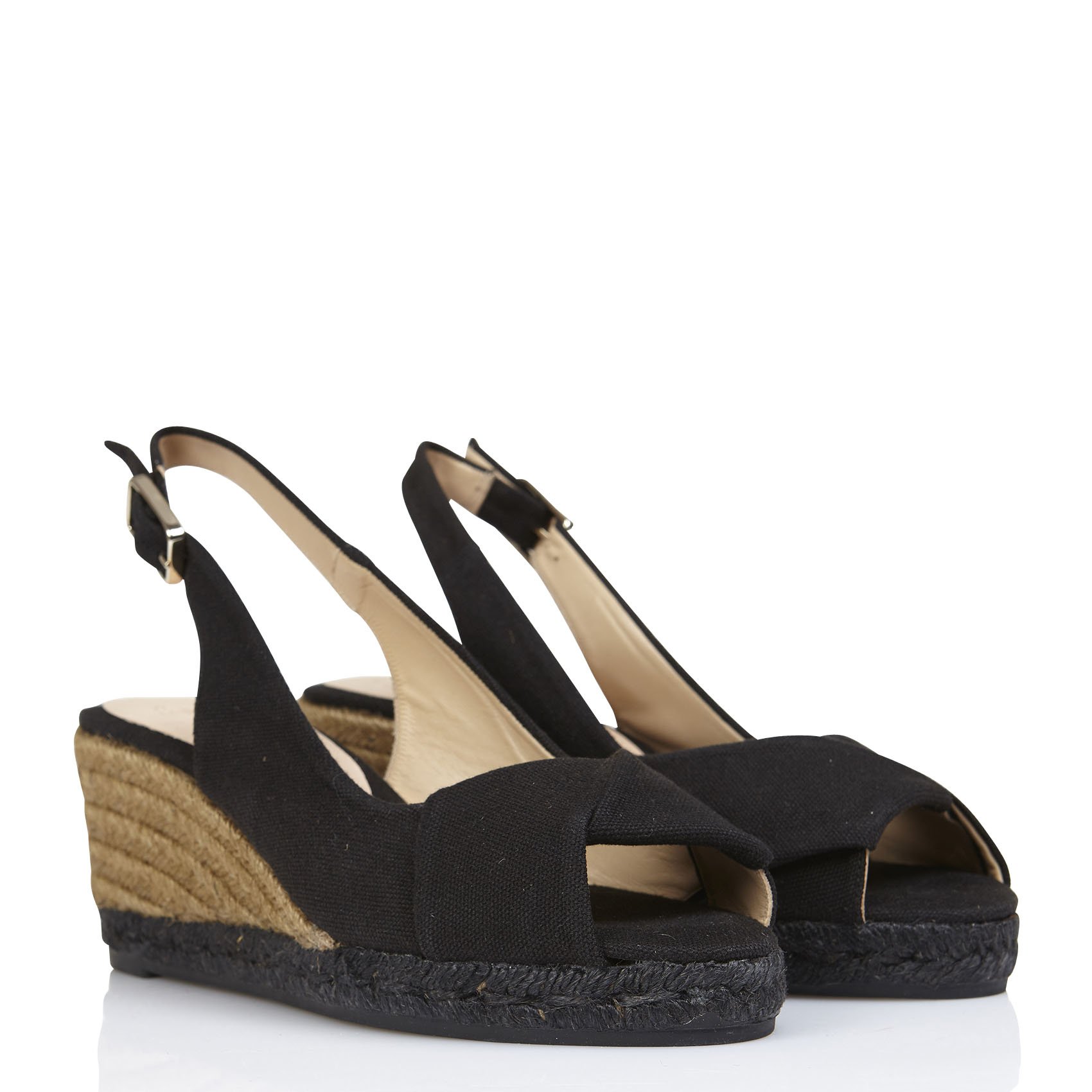 Brianda wedge canvas espadrilles with crossover straps  CASTANER Golden