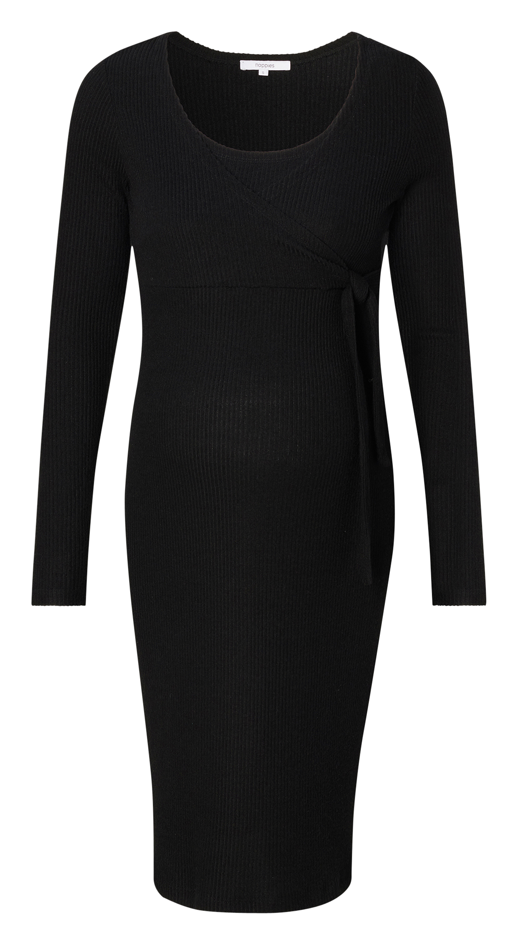 Halflange borstvoedingsjurk van ribstof NOPPIES Zwart