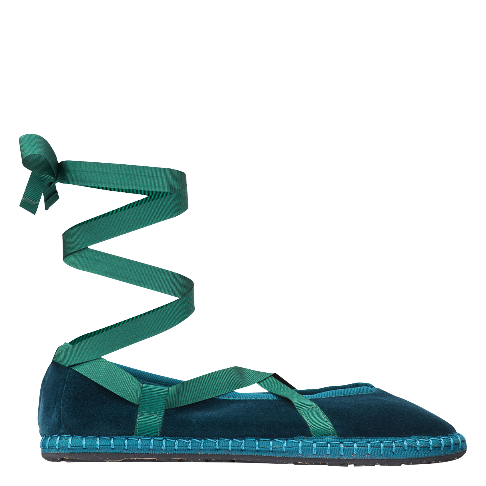 Ballerines en velours de coton FLABELUS Vert