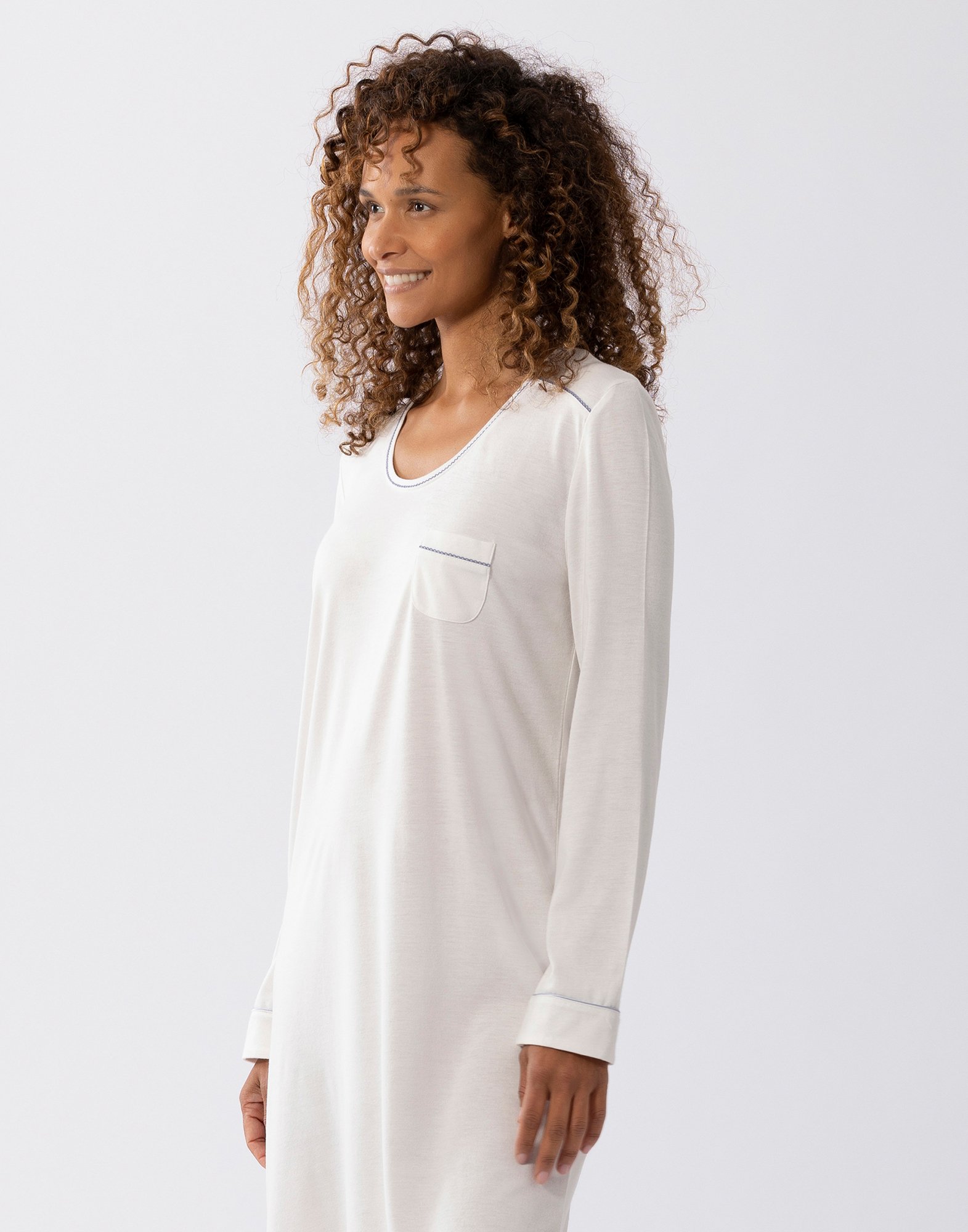 Cotton modal nightshirt LE CHAT White