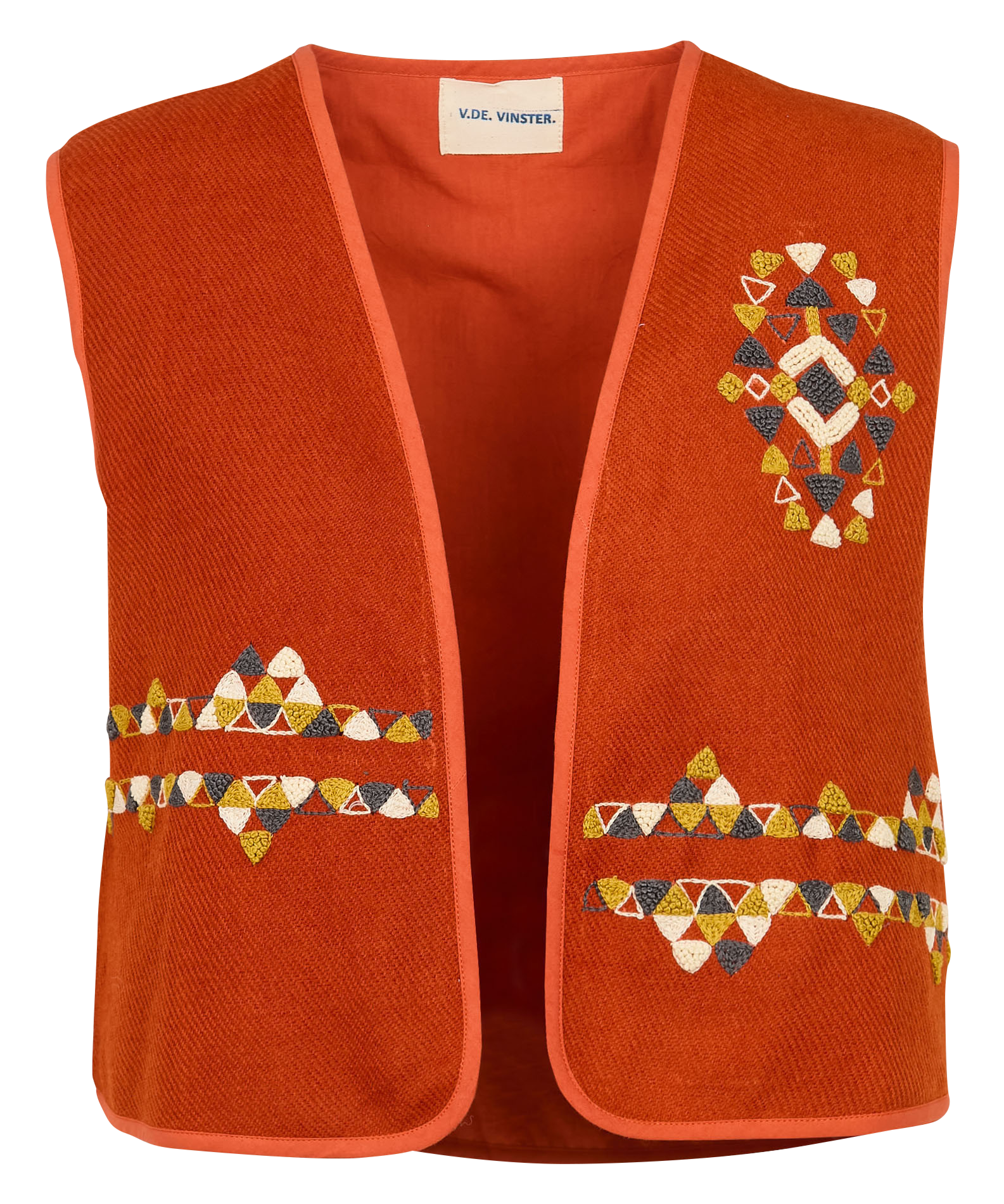 Short wool embroidered bolero V DE VINSTER Red