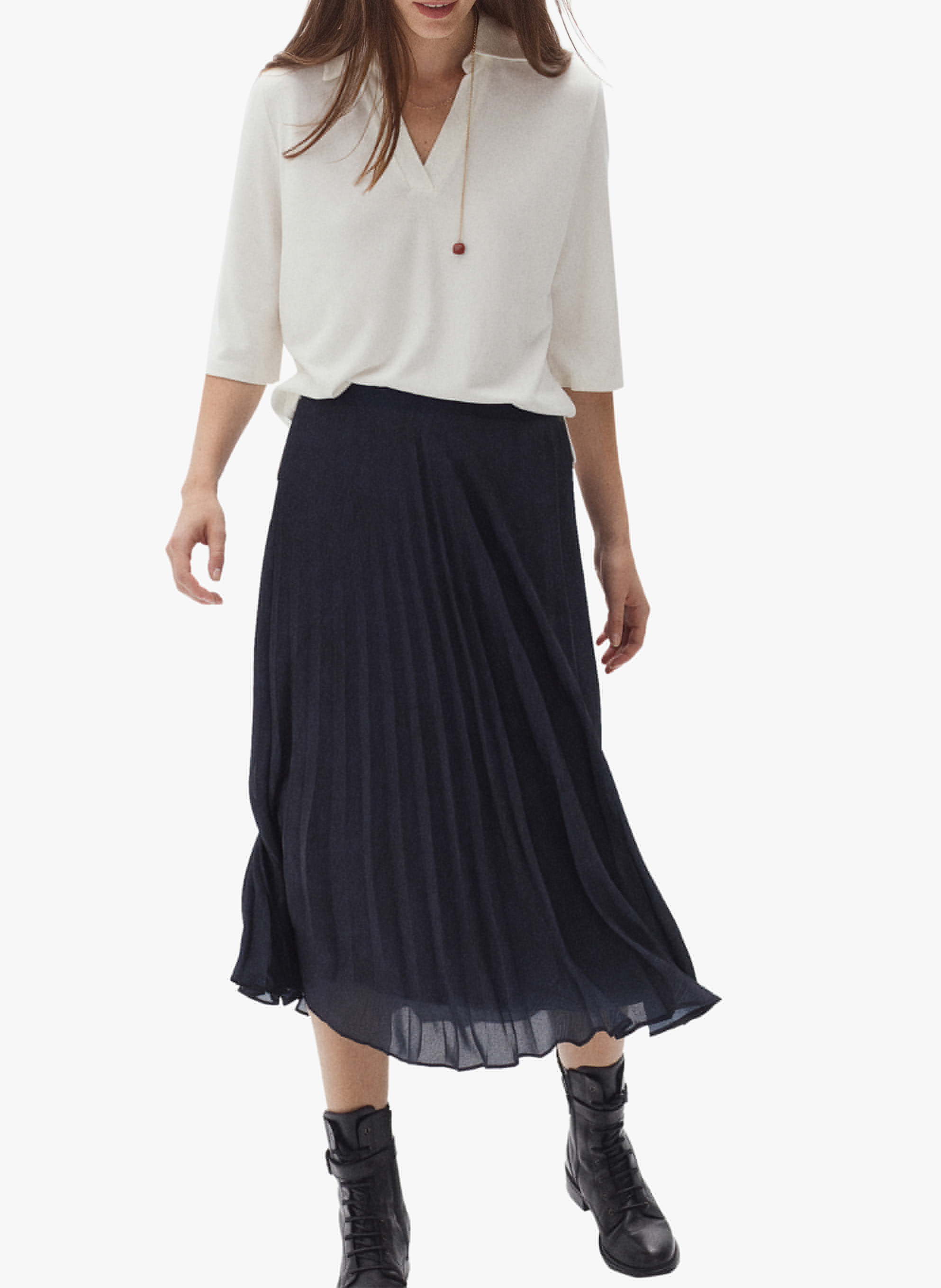 Loose-fit top with classic collar CAROLL Beige