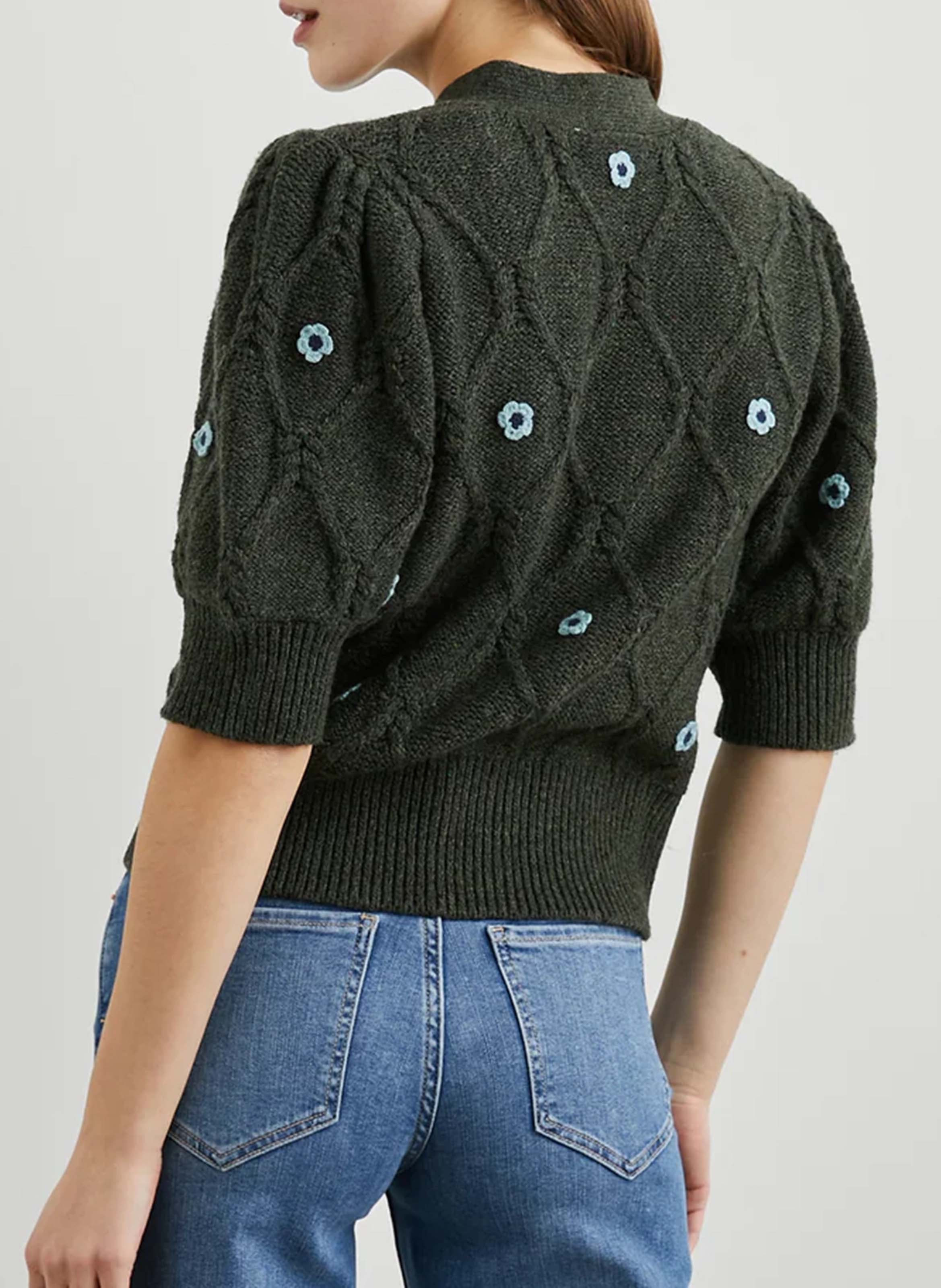 Cardigan col V en coton mélangé RAILS Vert