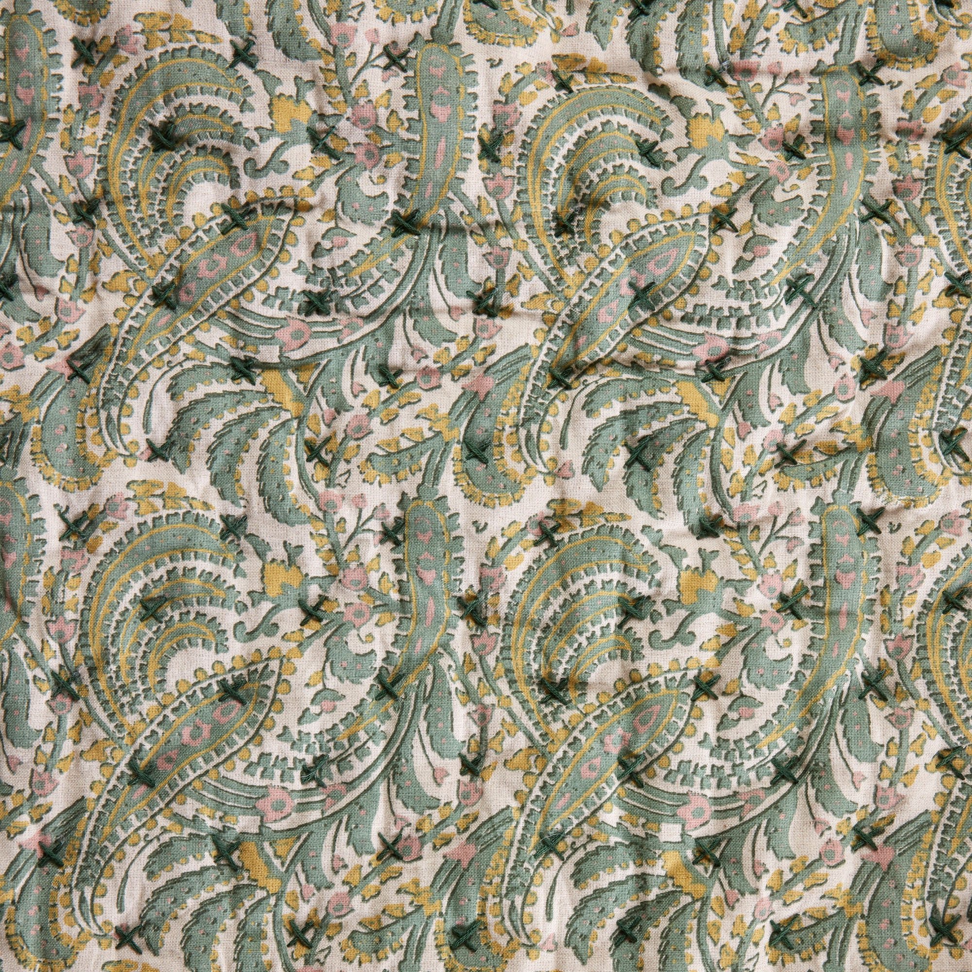 MALO - Linen quilt MADURA Green