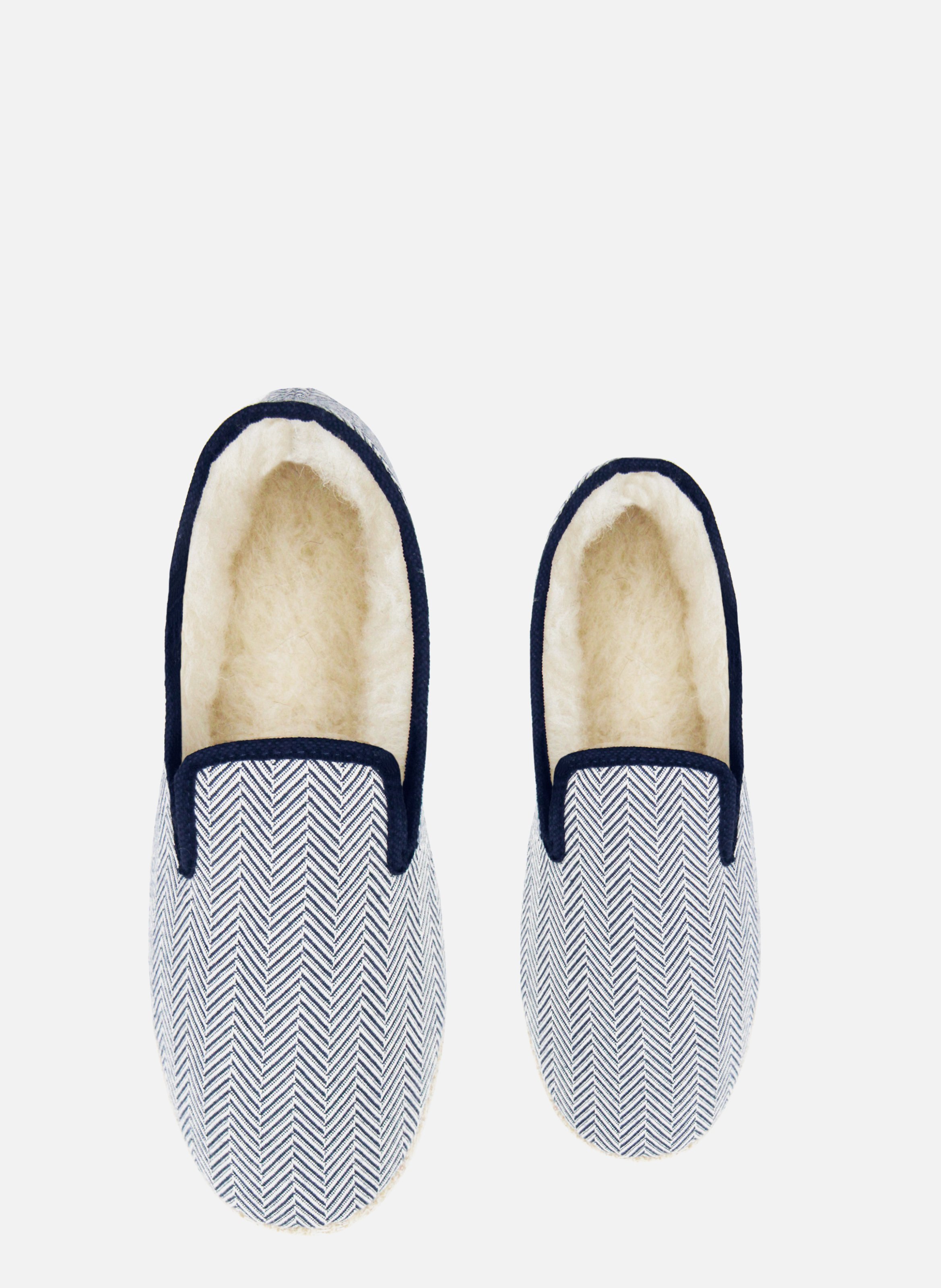 Fabric Charentaise slippers JULES & JENN White