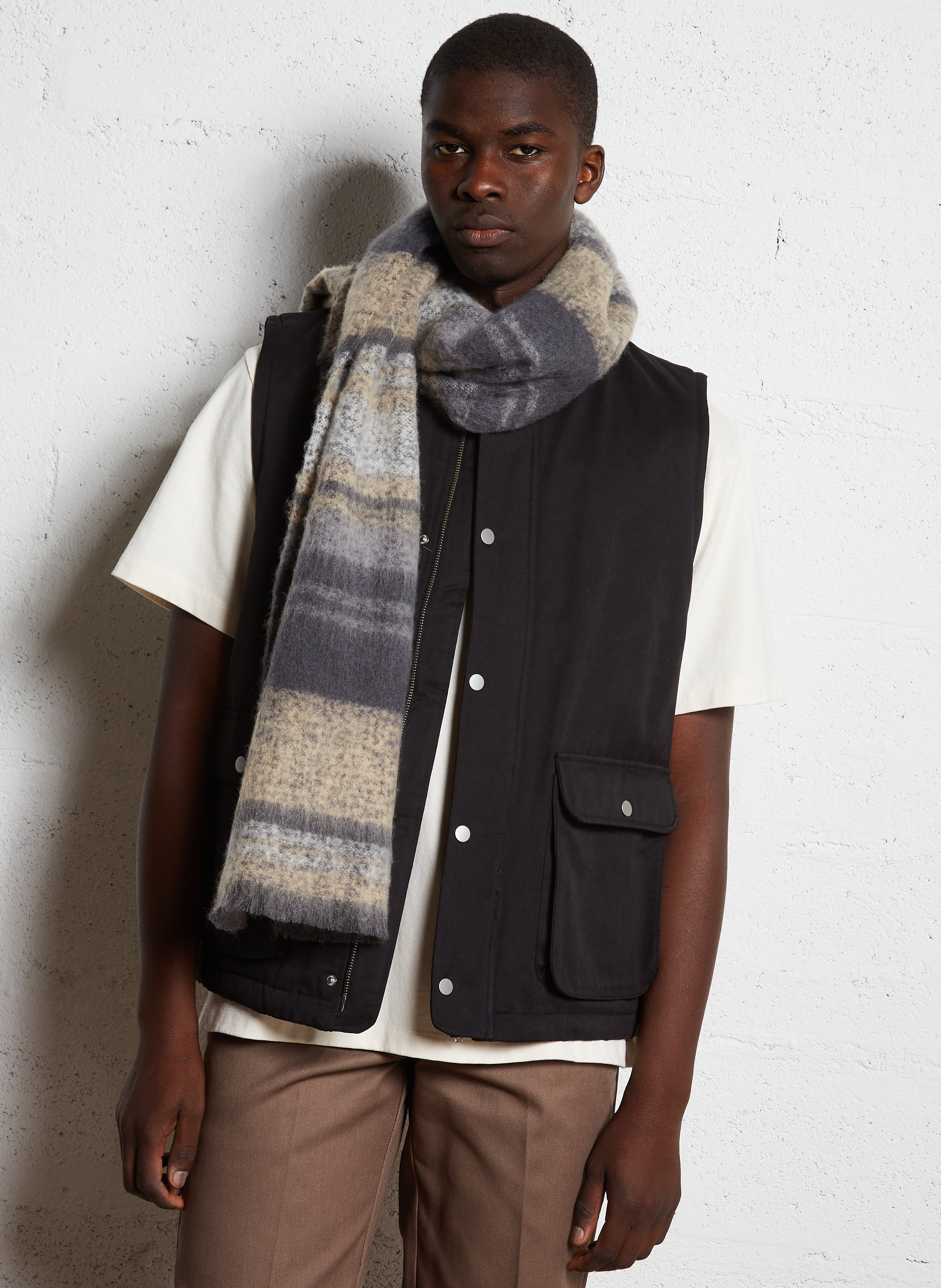 Echarpe à rayures SELECTED Doré