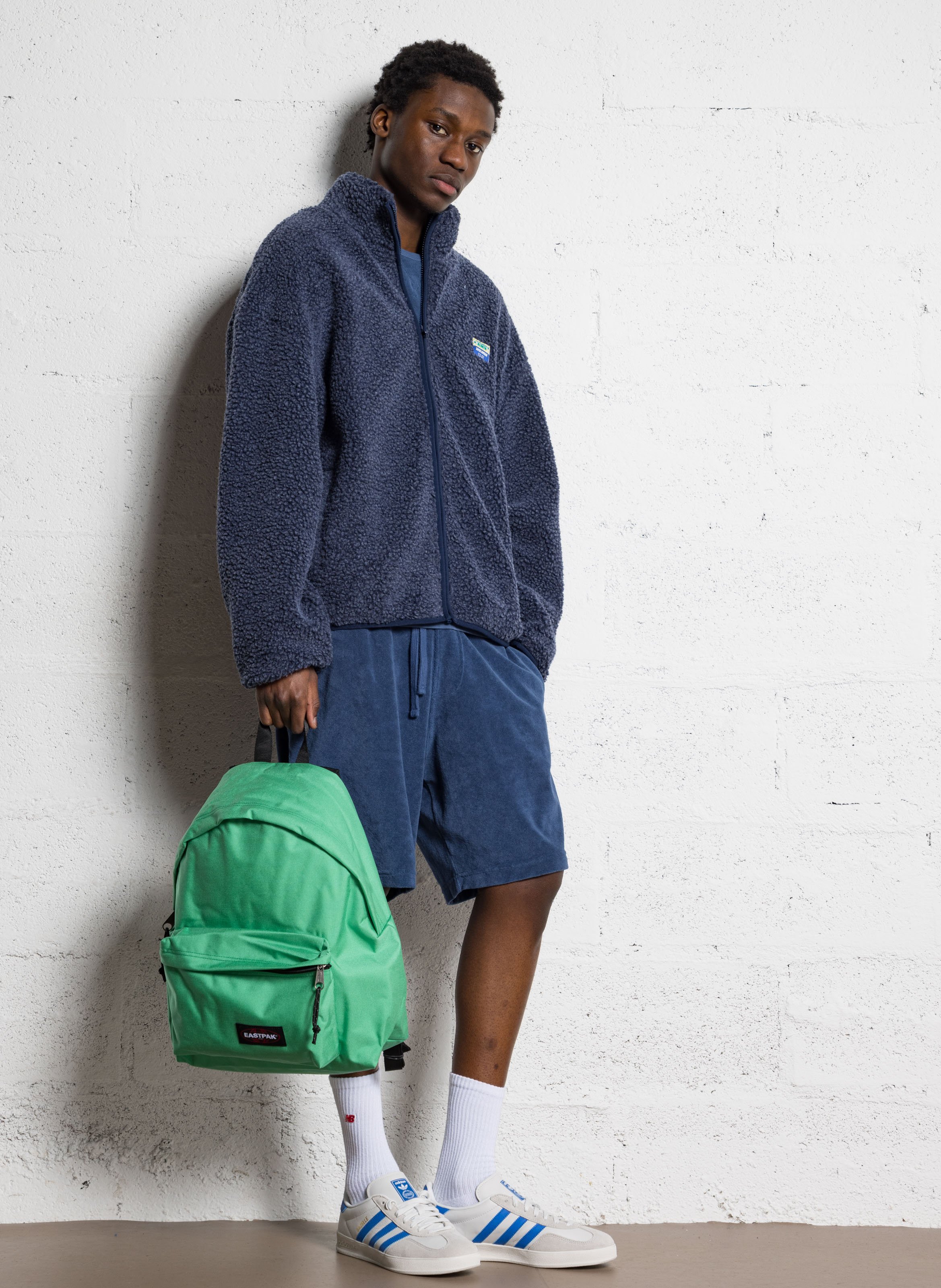 High-neck sherpa jacket AMERICAN VINTAGE Blue