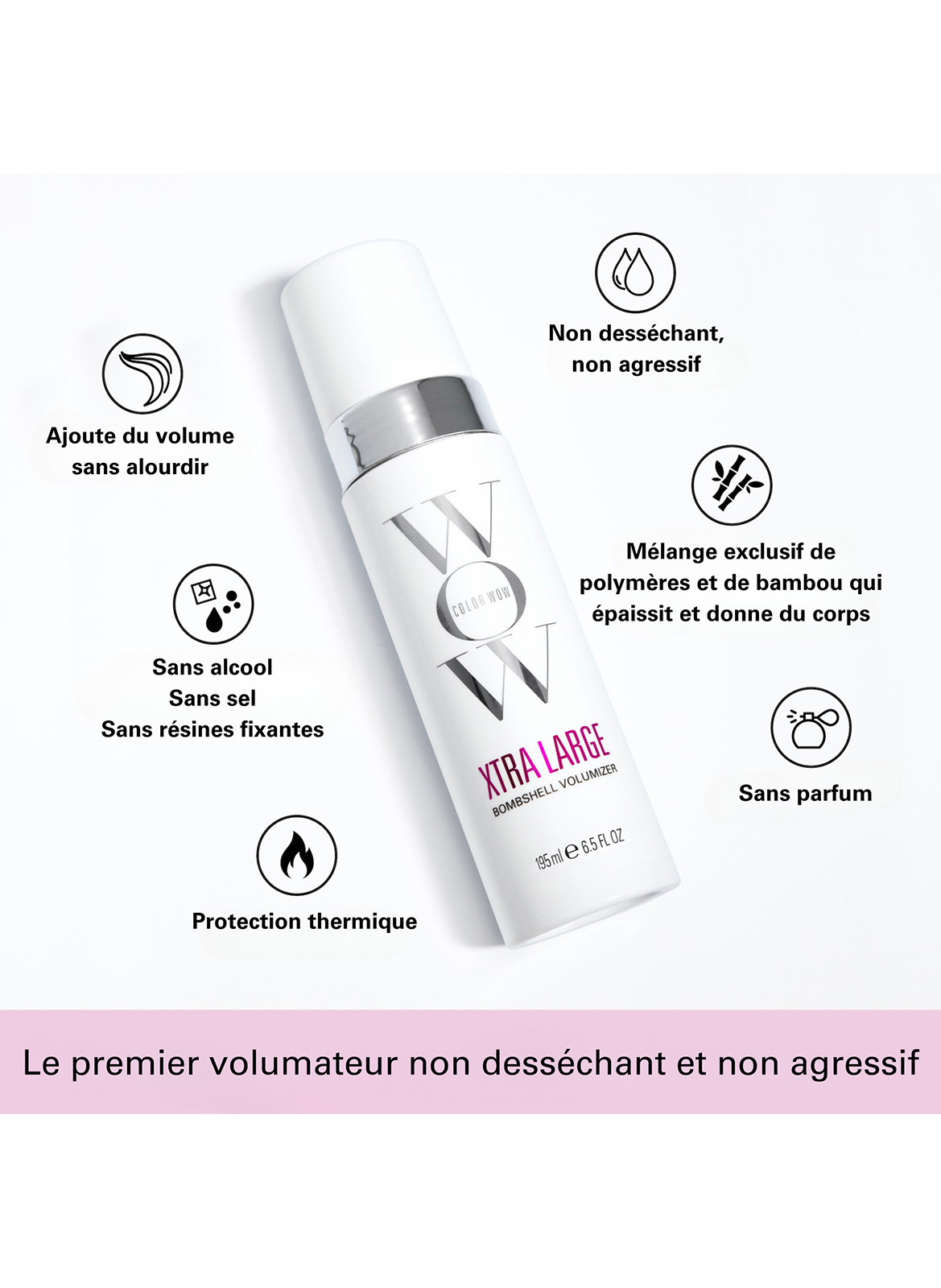 Xtra Large - Schuimspray - geeft je haar volume COLORWOW No color