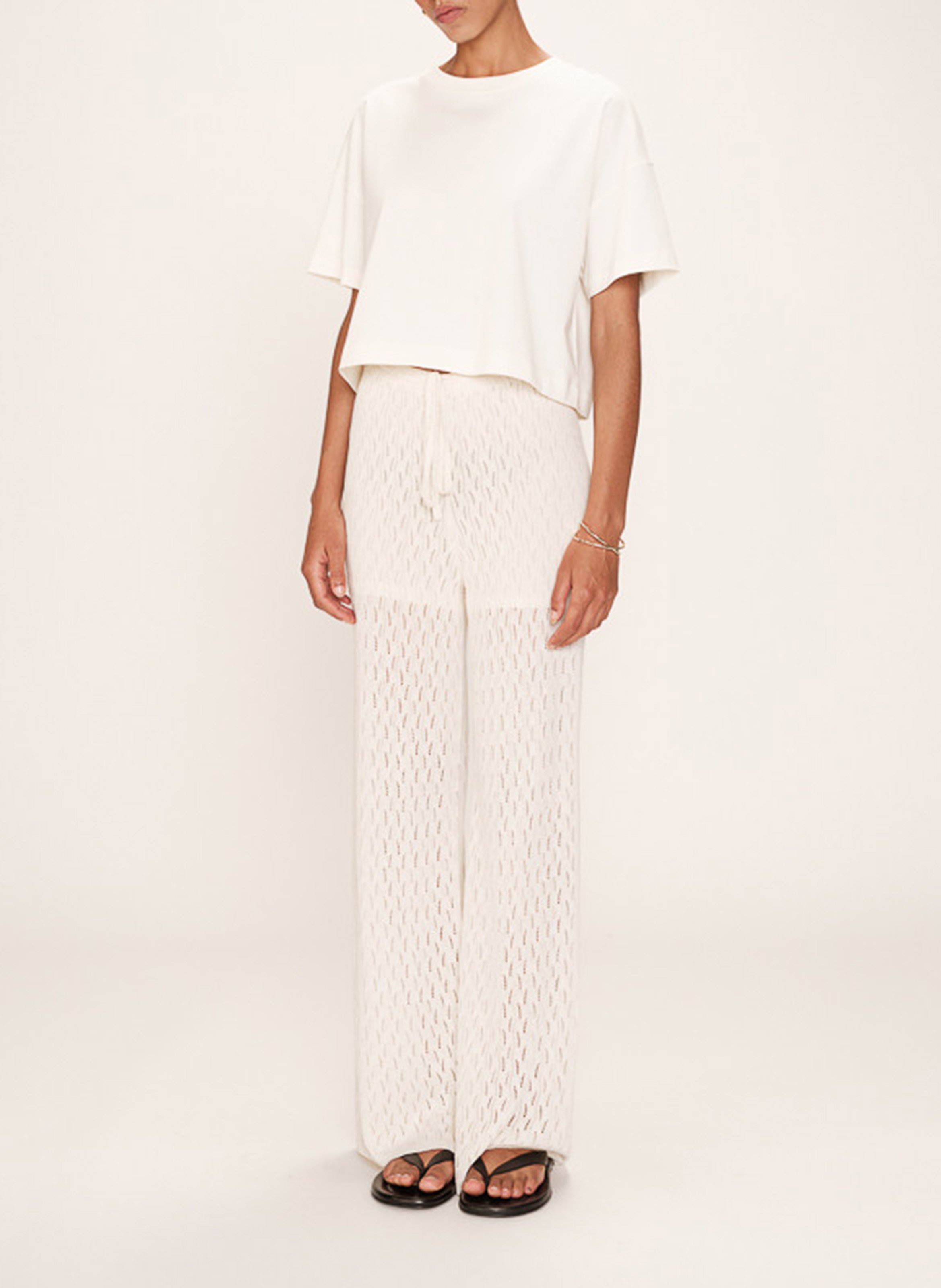 Tee-shirt col rond en coton GRACE ET MILA Blanc