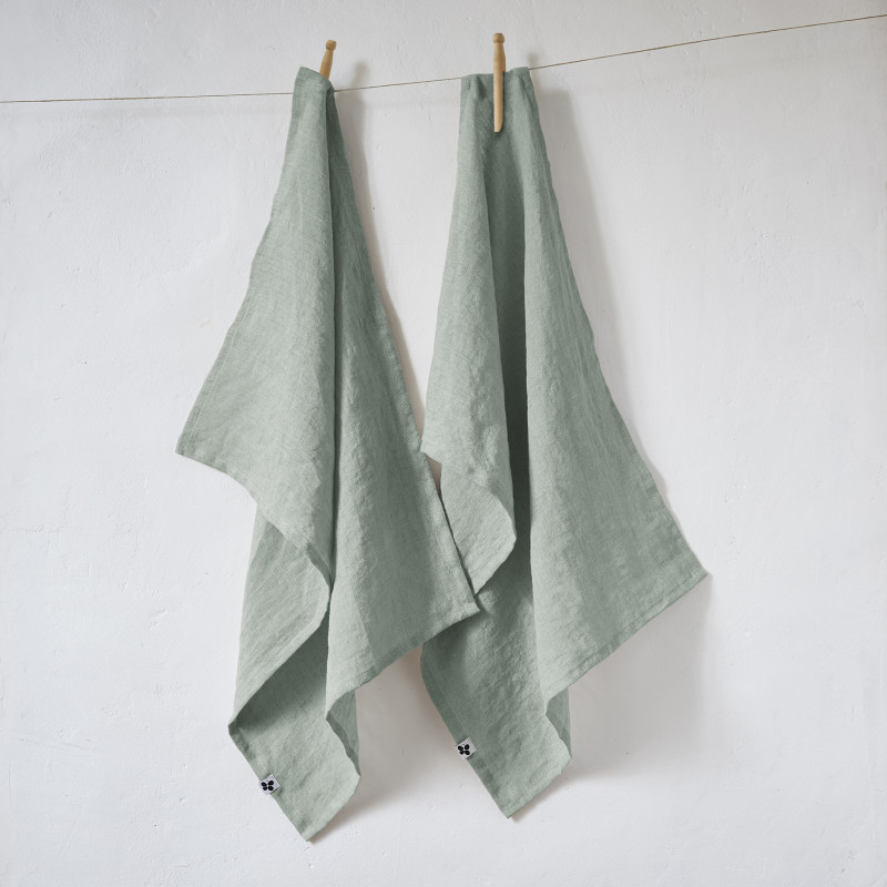 Set of 2 cotton muslin hand towels L'EFFET PAPILLON