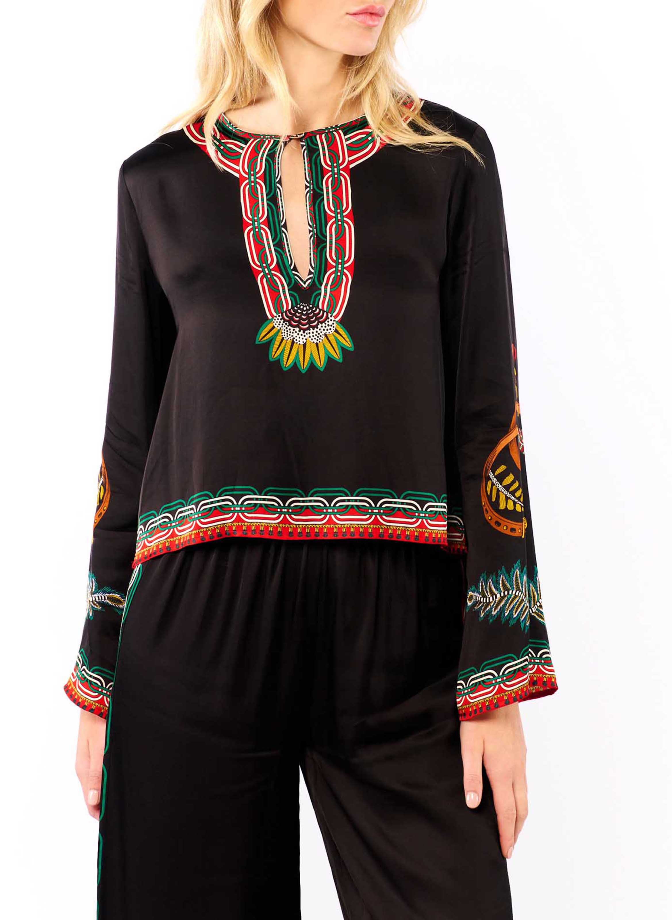 Printed round-neck top WILD