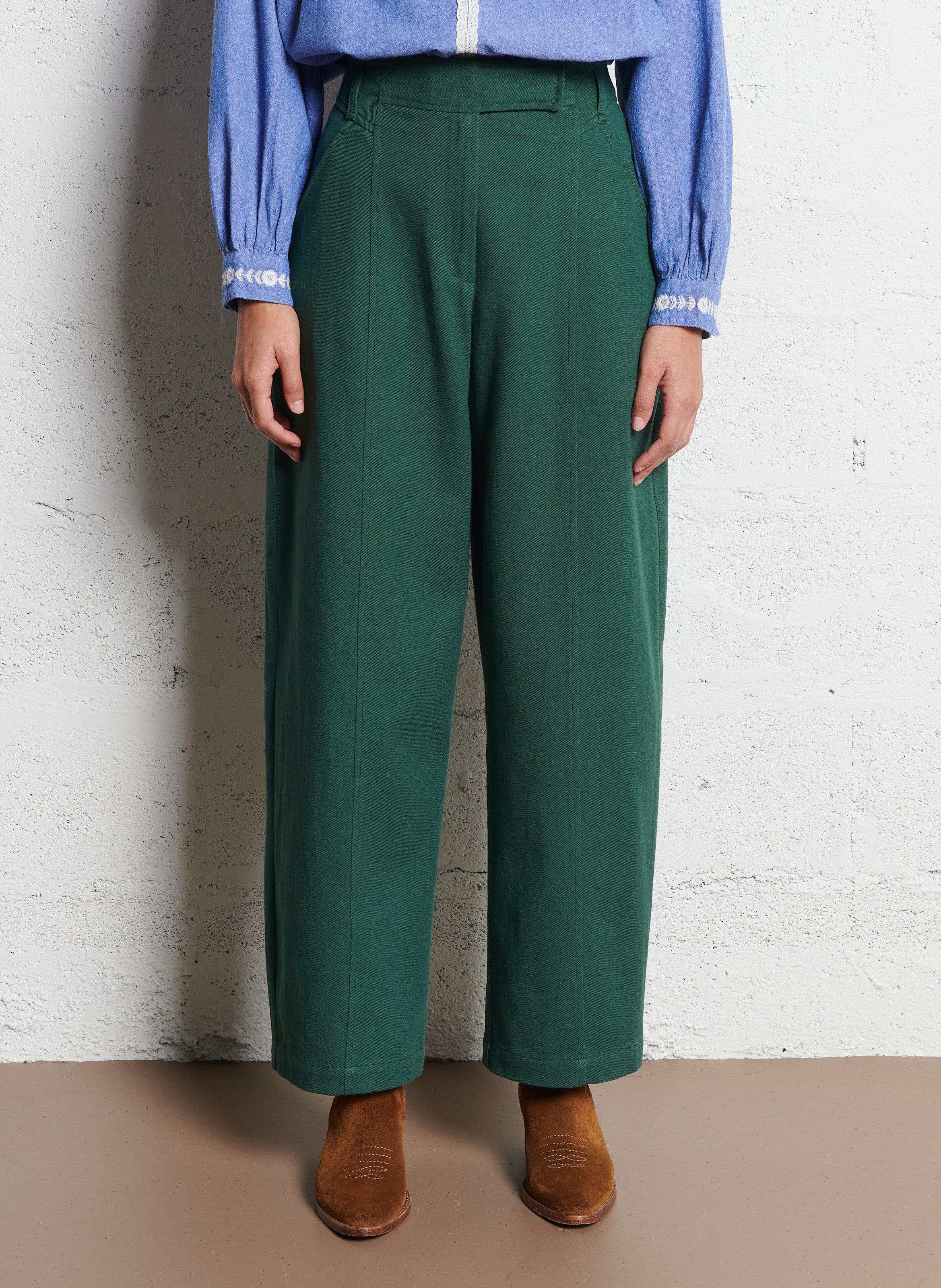 Wide cotton trousers  LOUISE MISHA Green