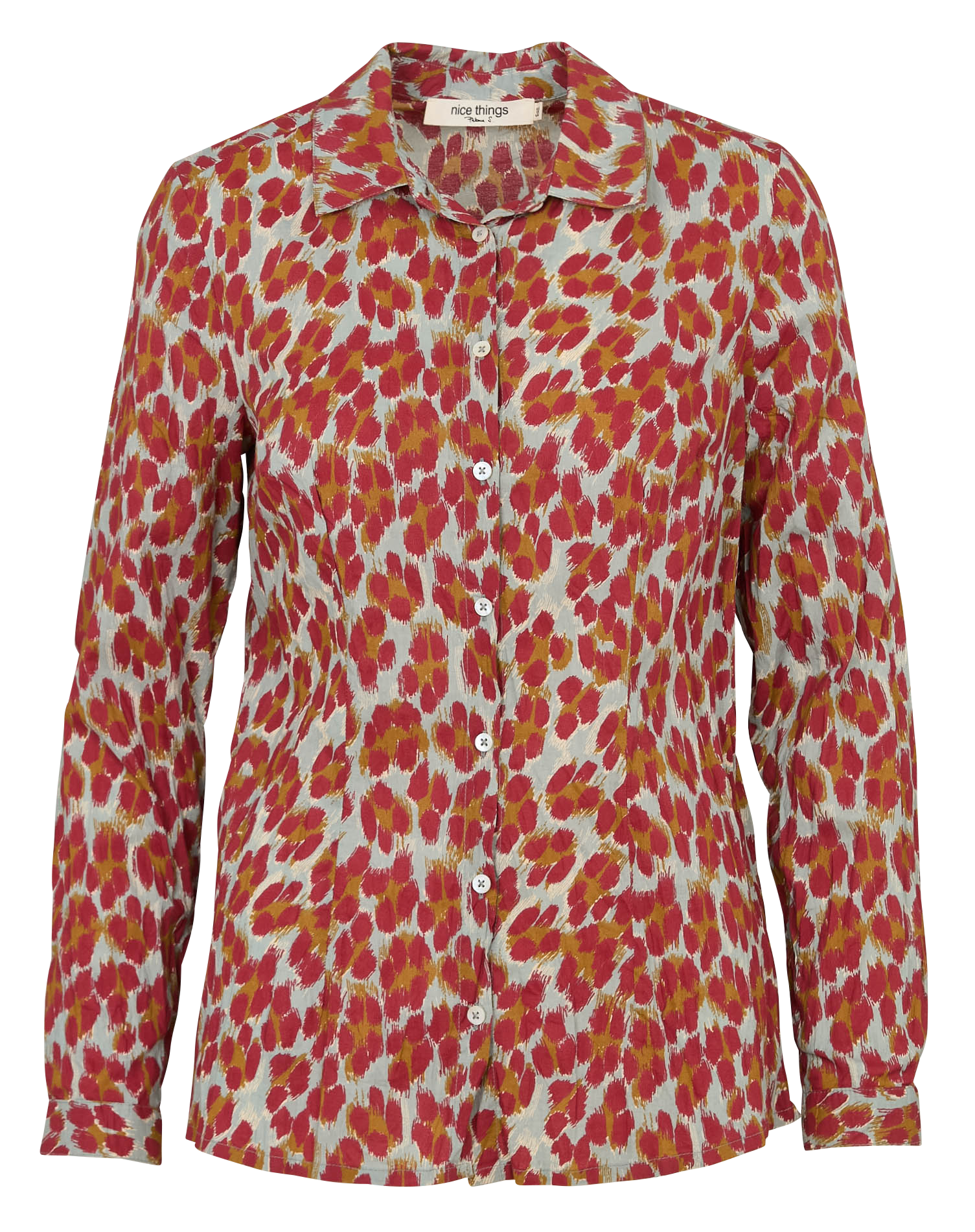 Chemise droite en coton imprimé NICE THINGS Vert