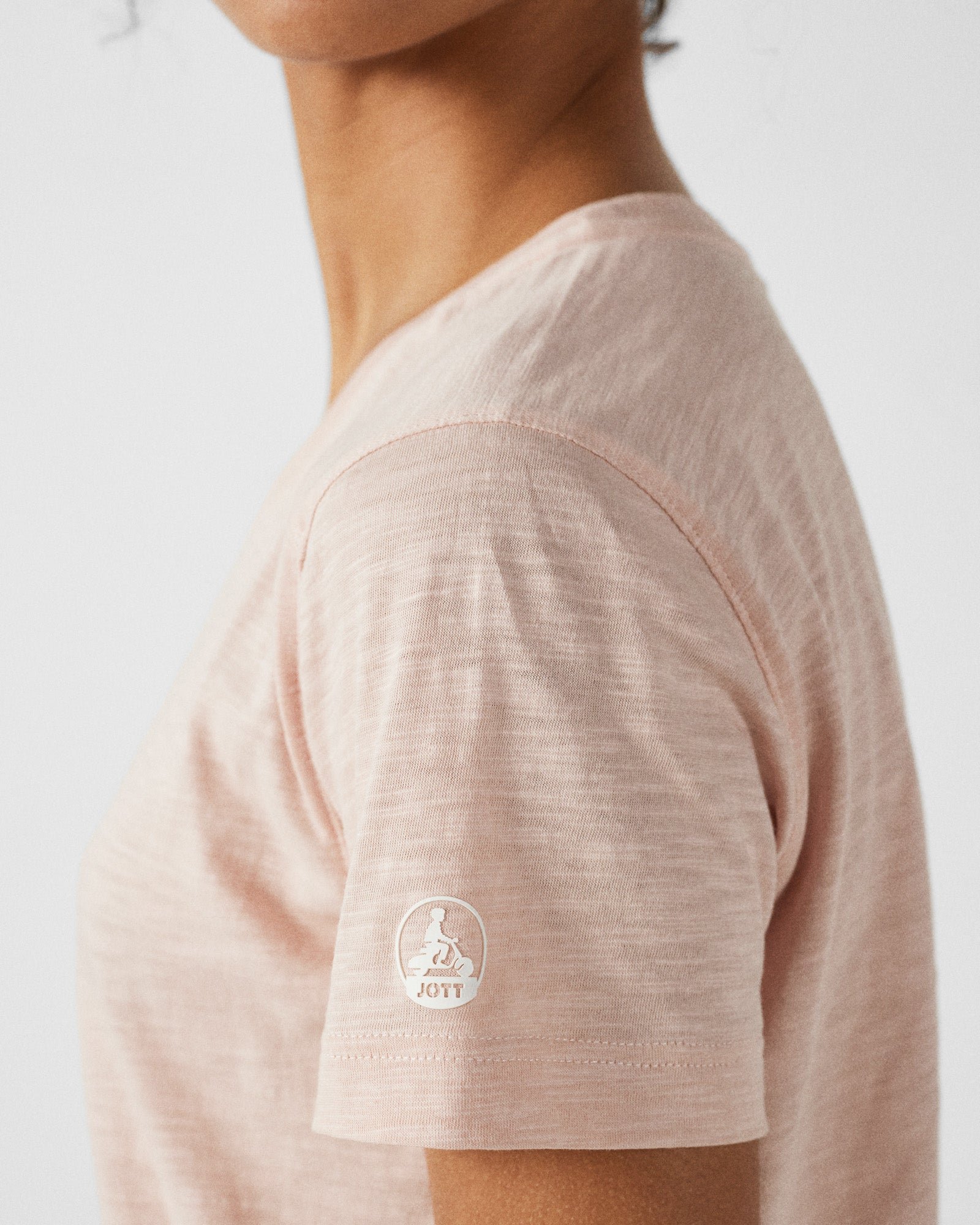 Round neck women's cotton T-shirt - Angela JOTT Pink