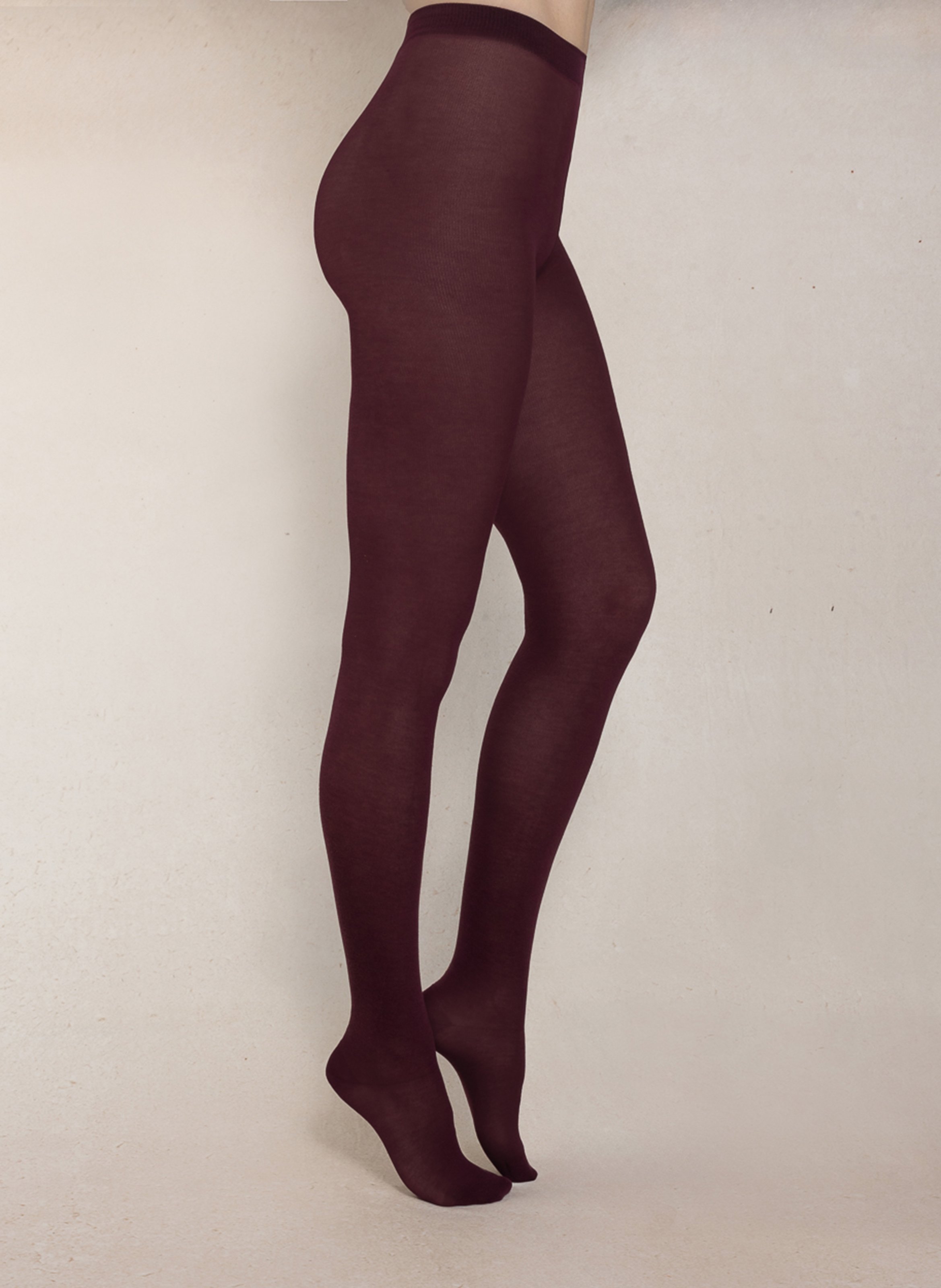 Velvet cotton blend tights BLEUFORET Purple