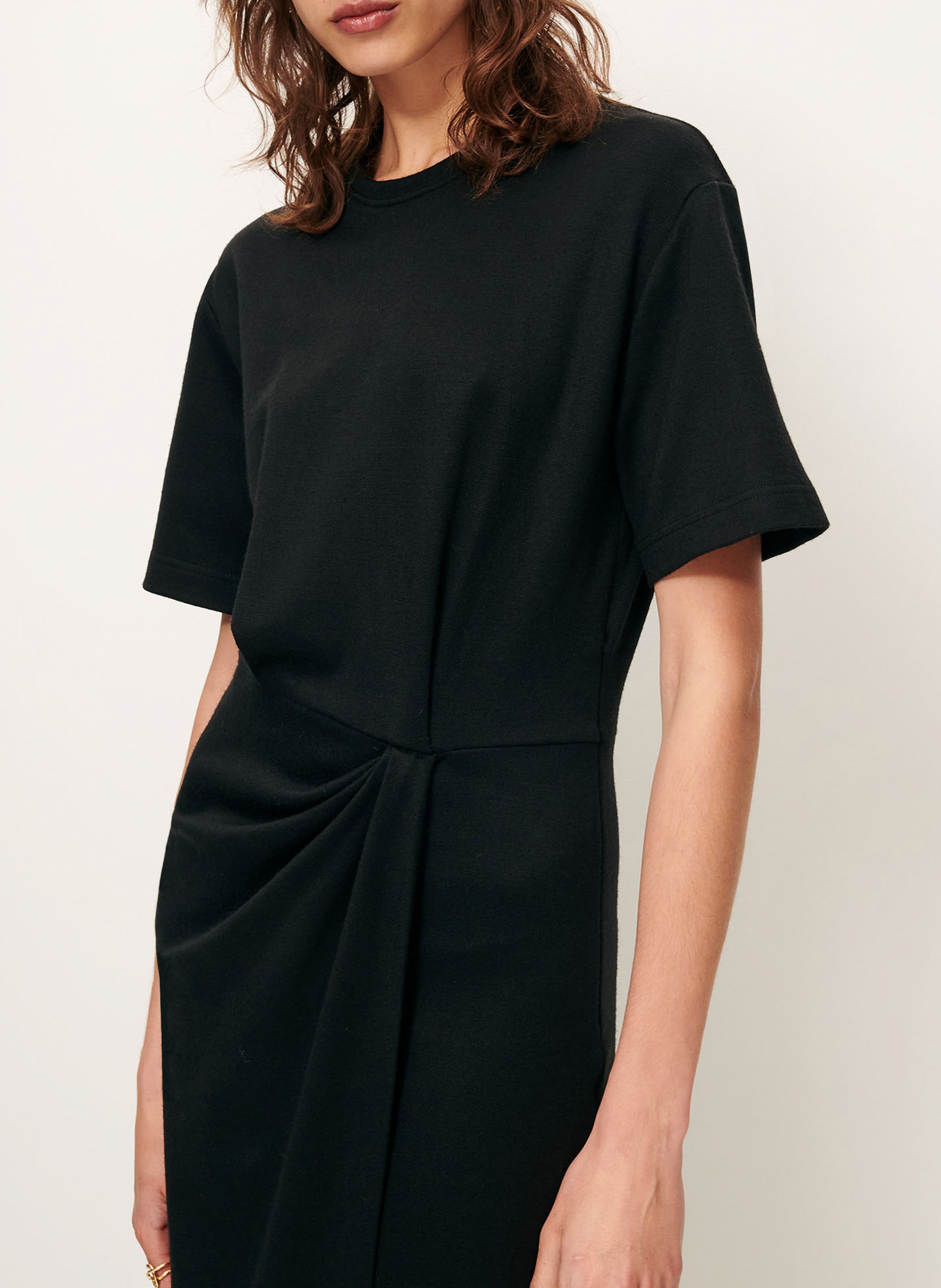 Robe midi col rond en maille  SESSUN Noir