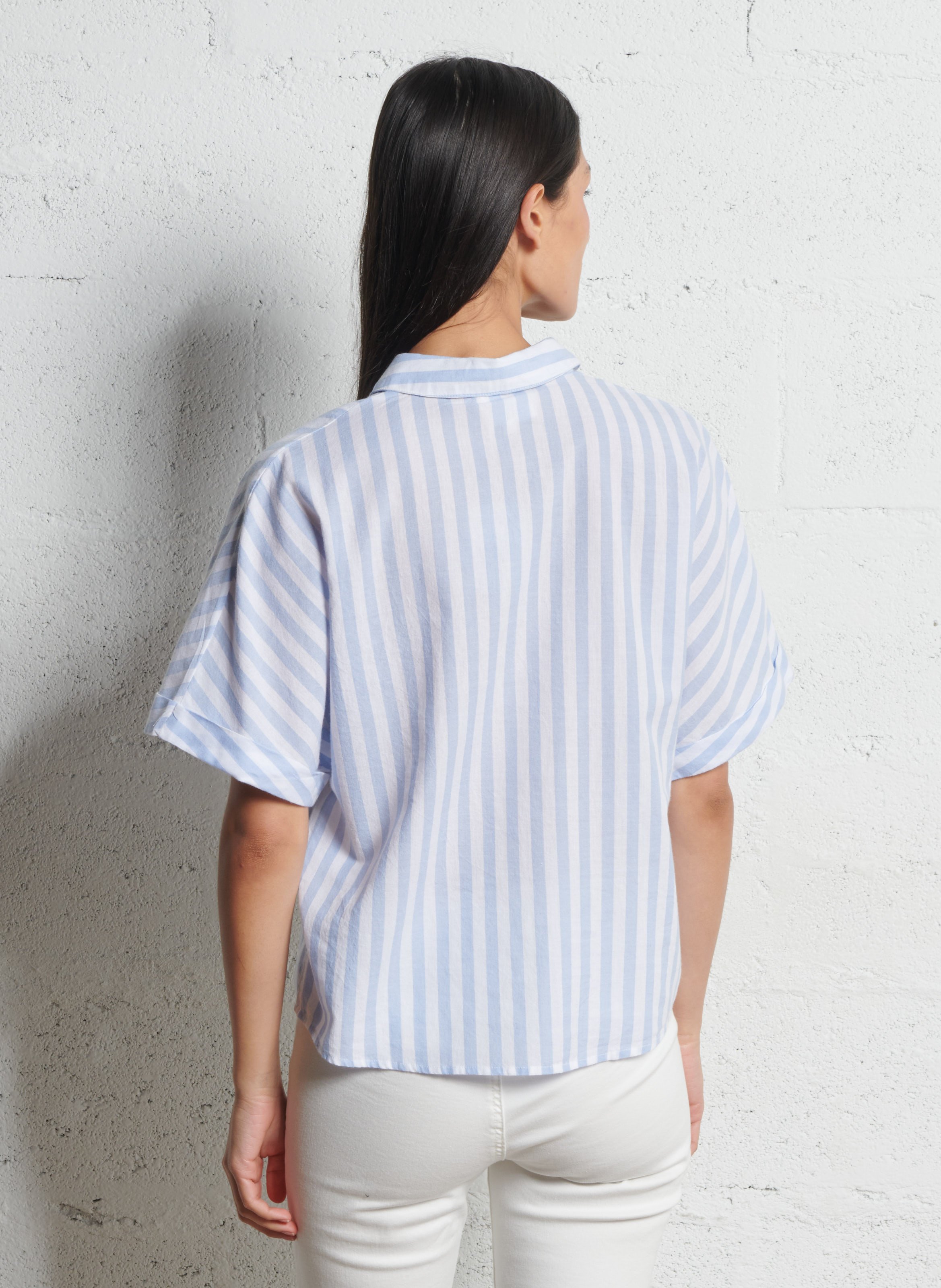 Chemise col classique en coton MAISON 123 Bleu