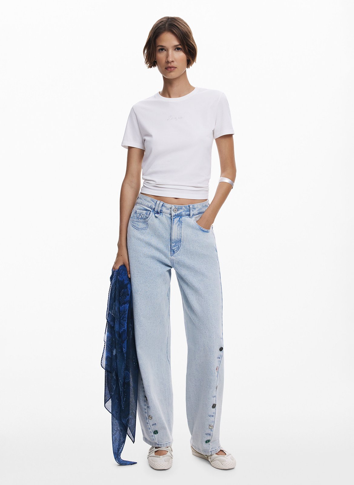 Foulard imprimé  DESIGUAL Bleu