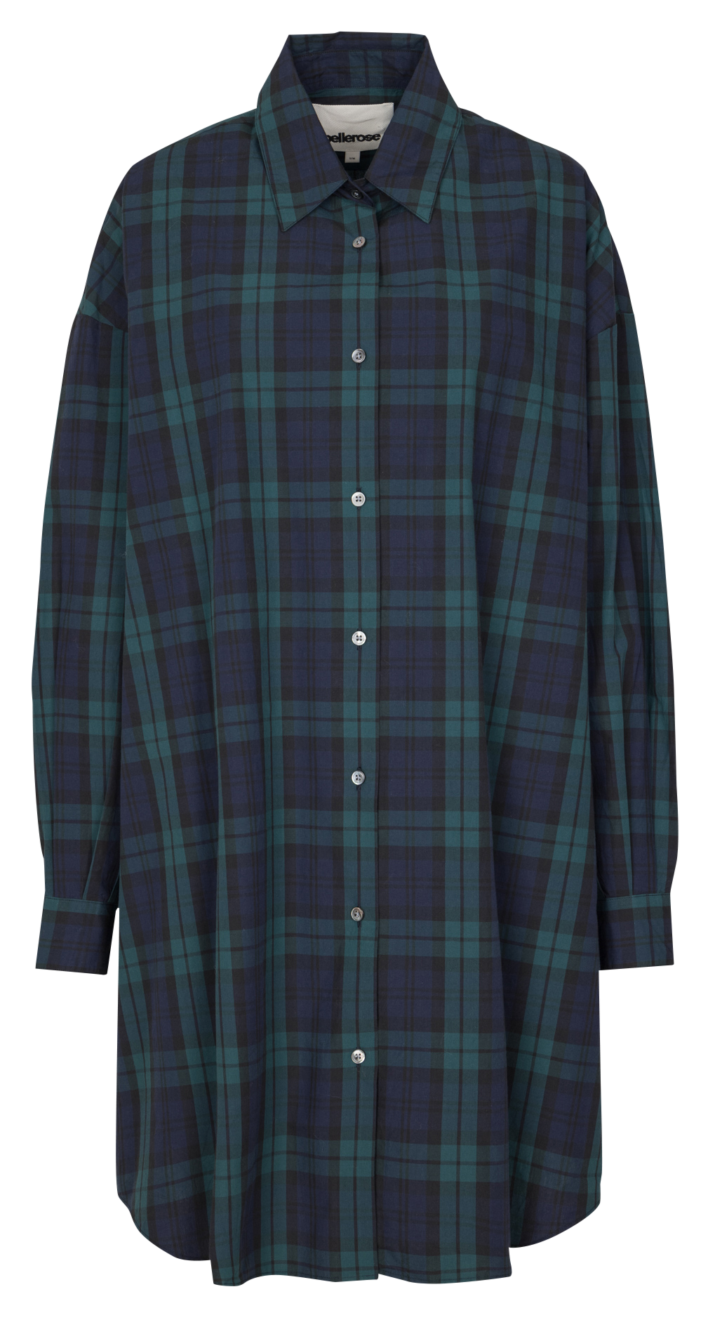 Geruite hemdjurk met klassieke kraag BELLEROSE Wit