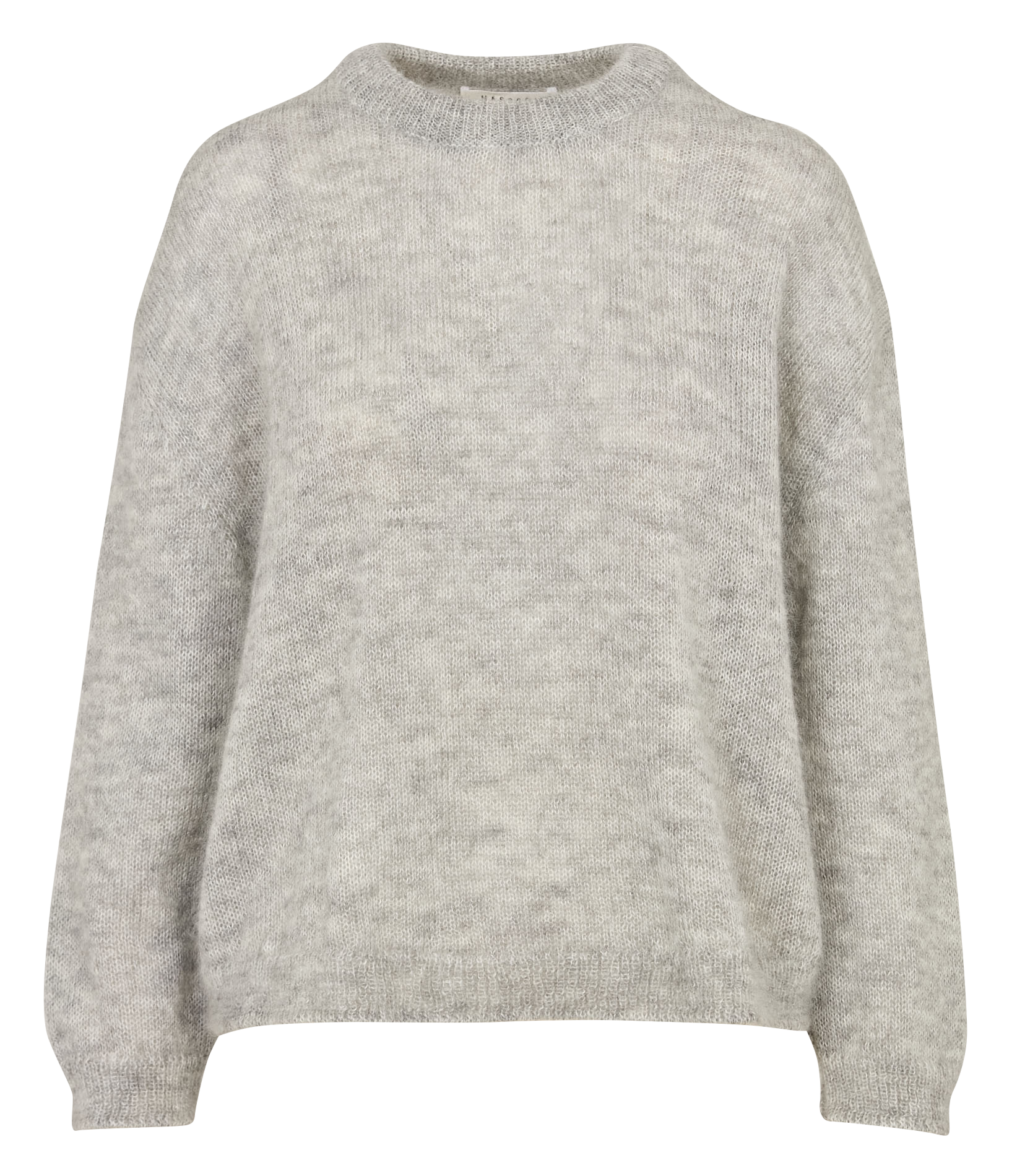 Weiter Rundhalspullover aus Mohair-Mix MASSCOB Silber