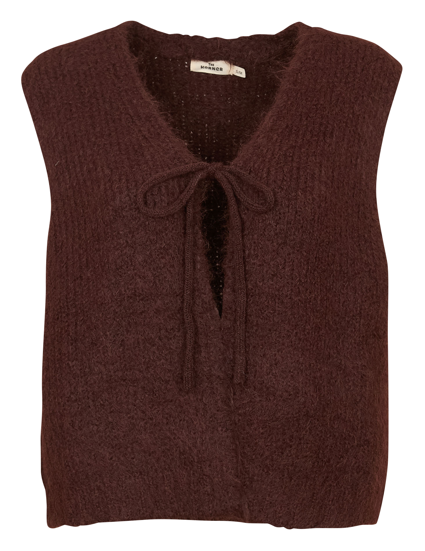 Oversize Strickweste mit V-Ausschnitt THE KORNER Braun